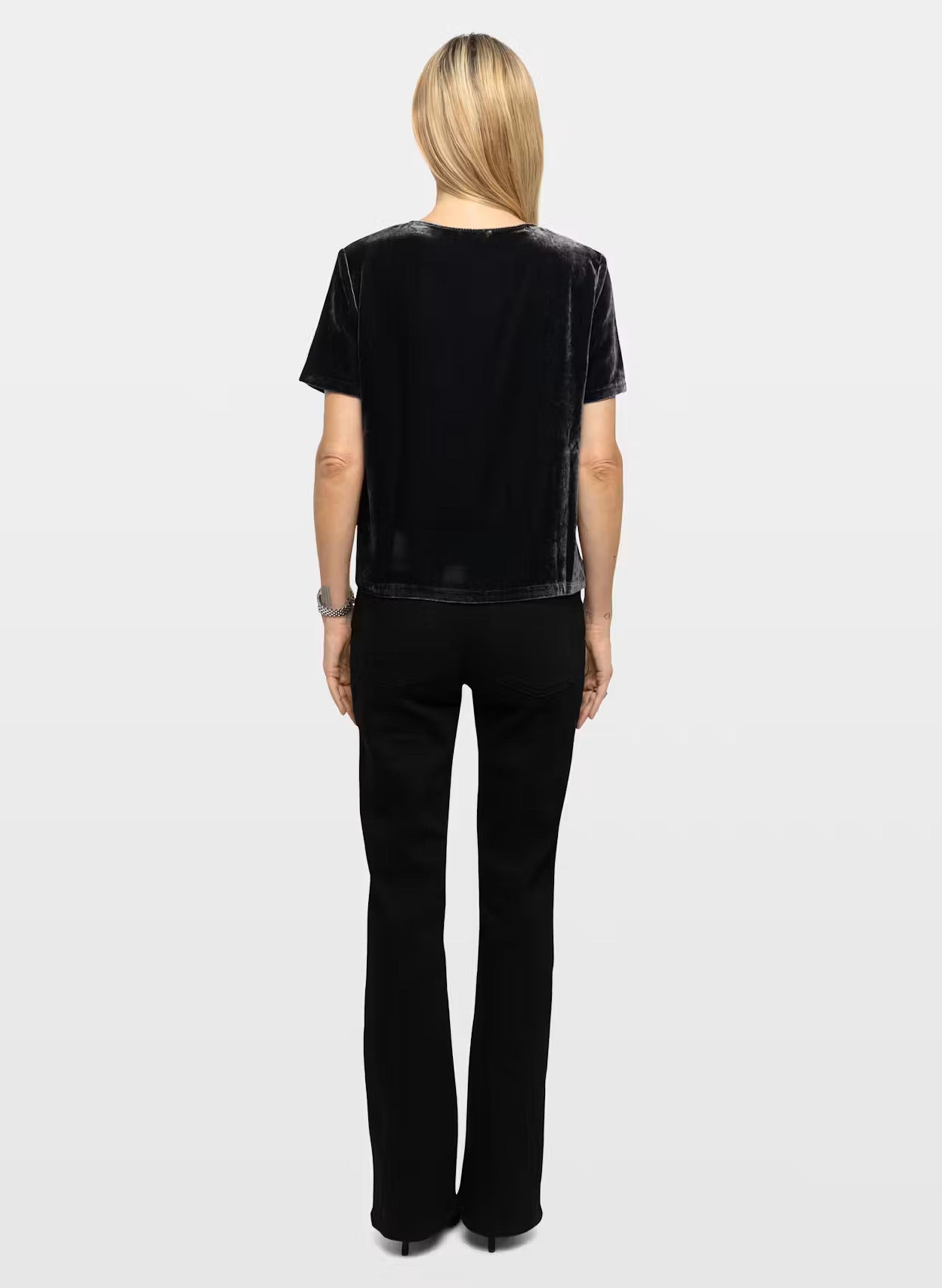 Top droit col rond velours ZADIG&VOLTAIRE Gris
