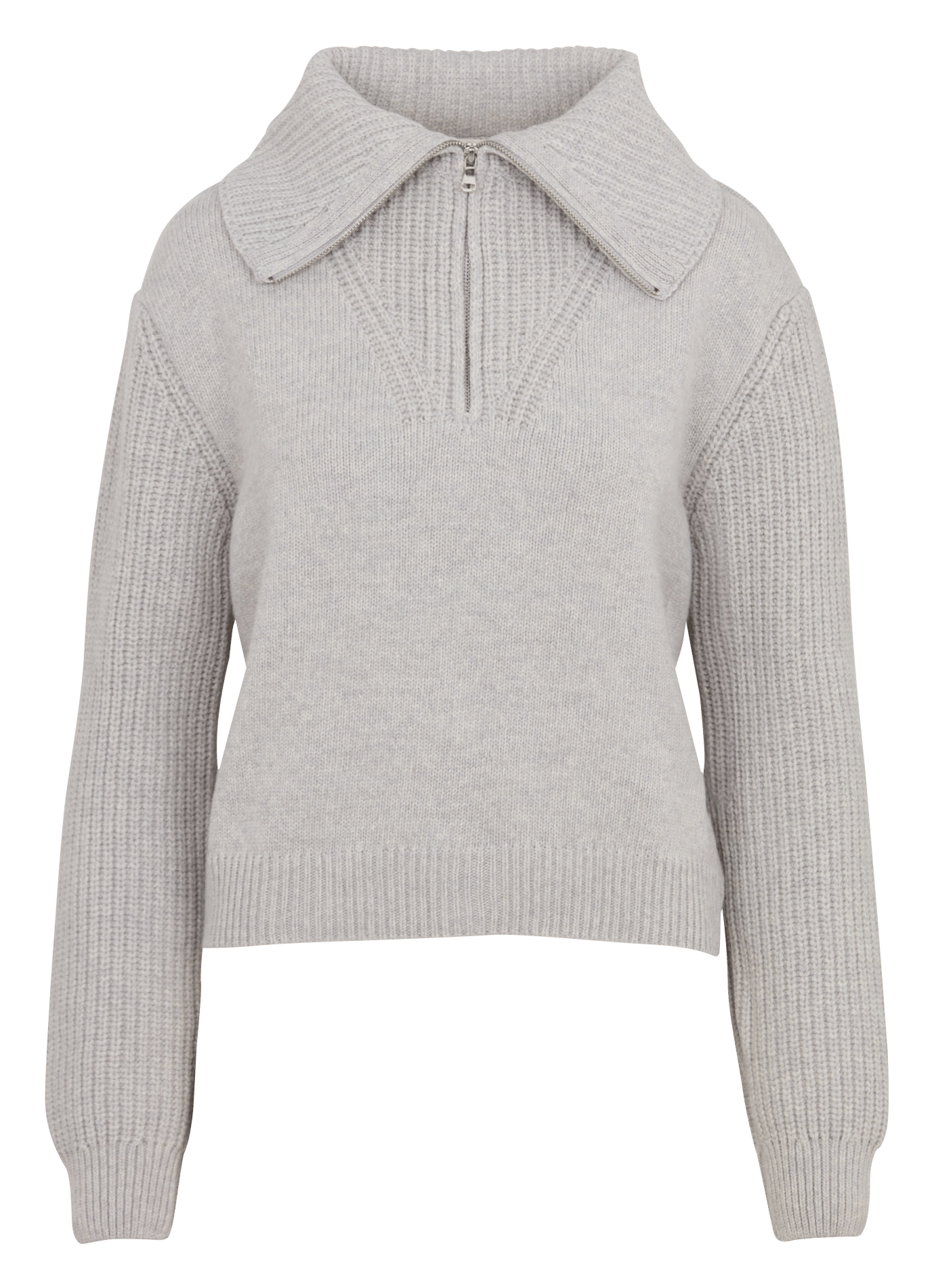 Pull col camionneur uni en laine THINKING MU Argent