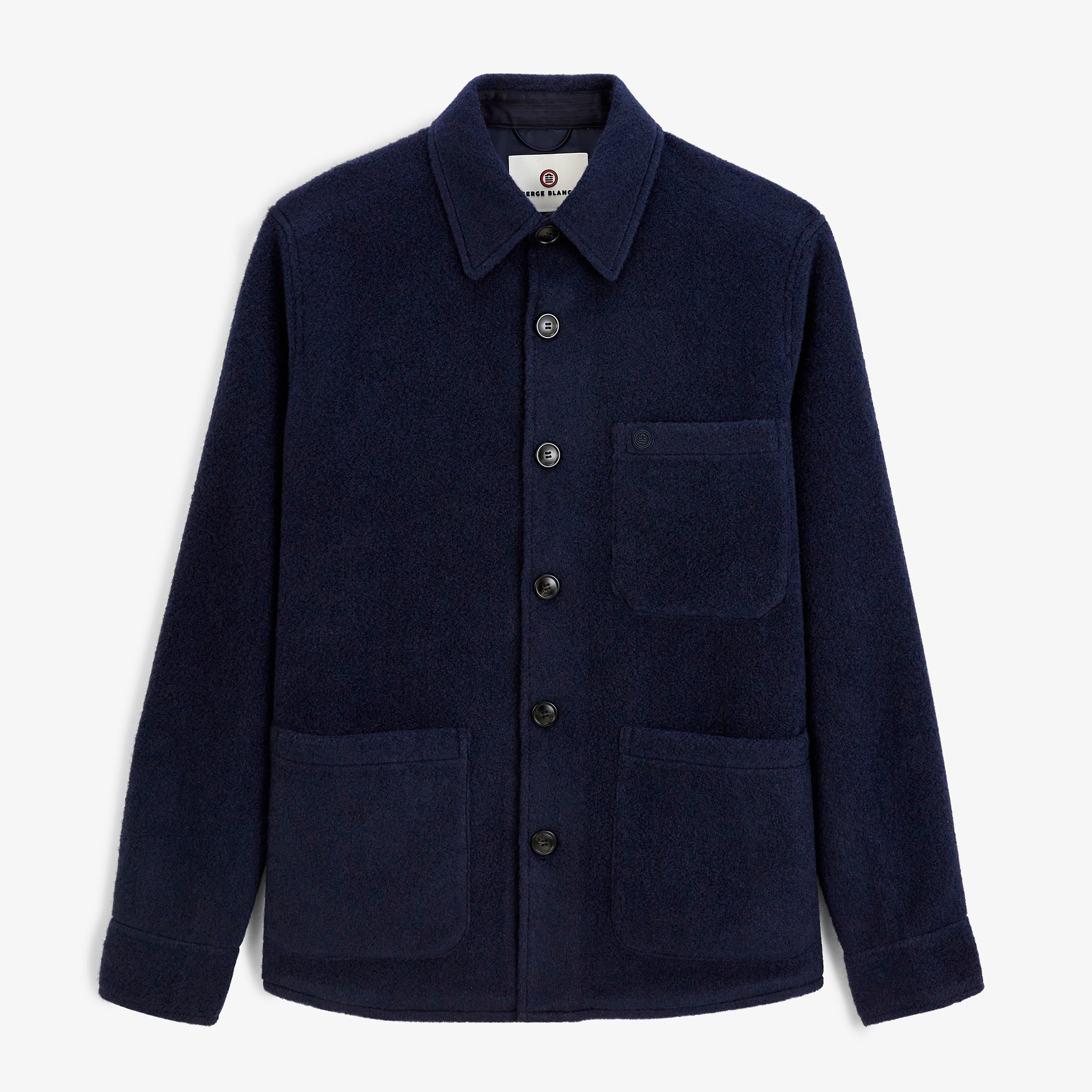 Navy blue textured TRAP overshirt SERGE BLANCO Blue