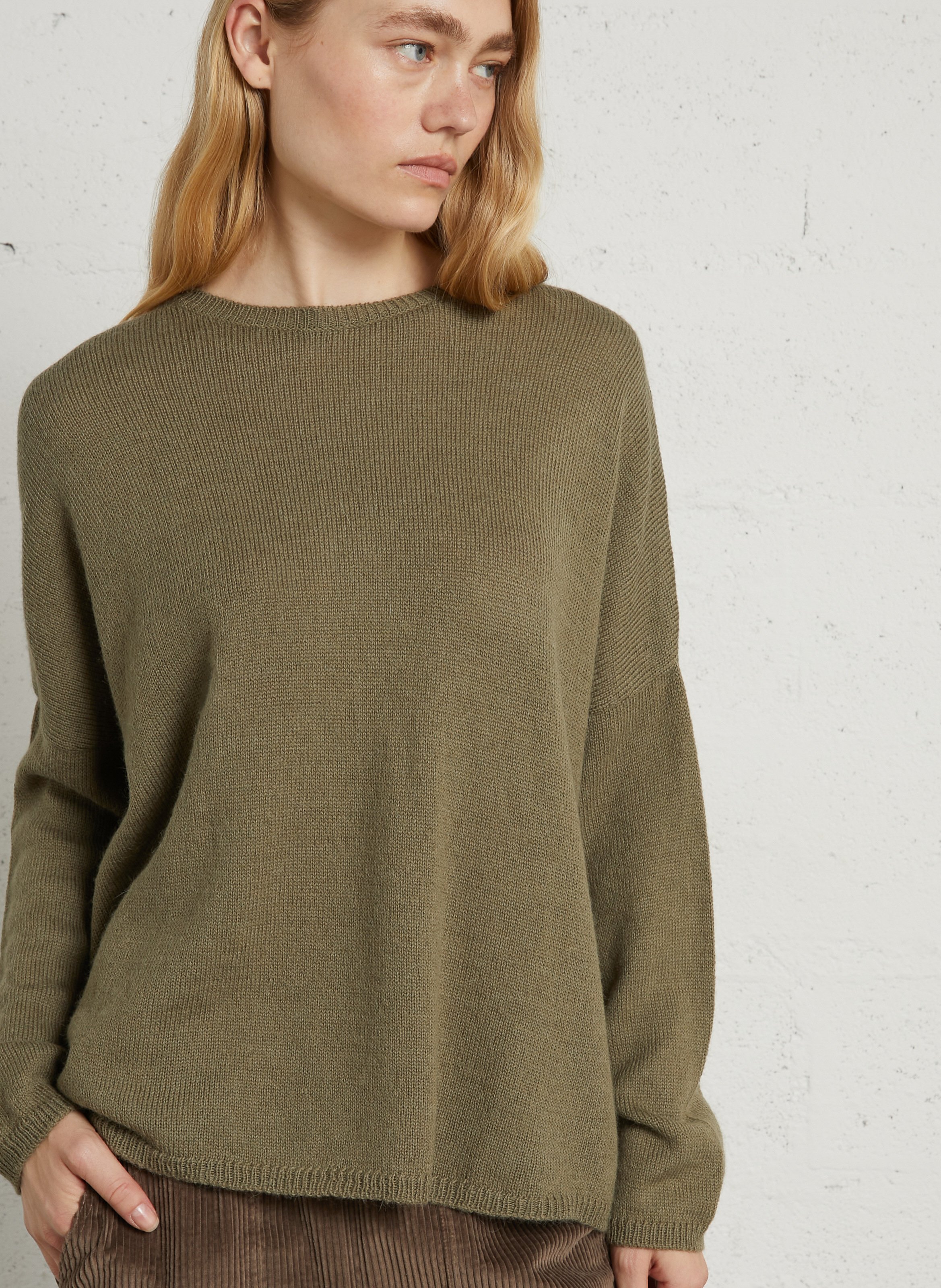 Round-neck wool-blend sweater MASSCOB Khaki