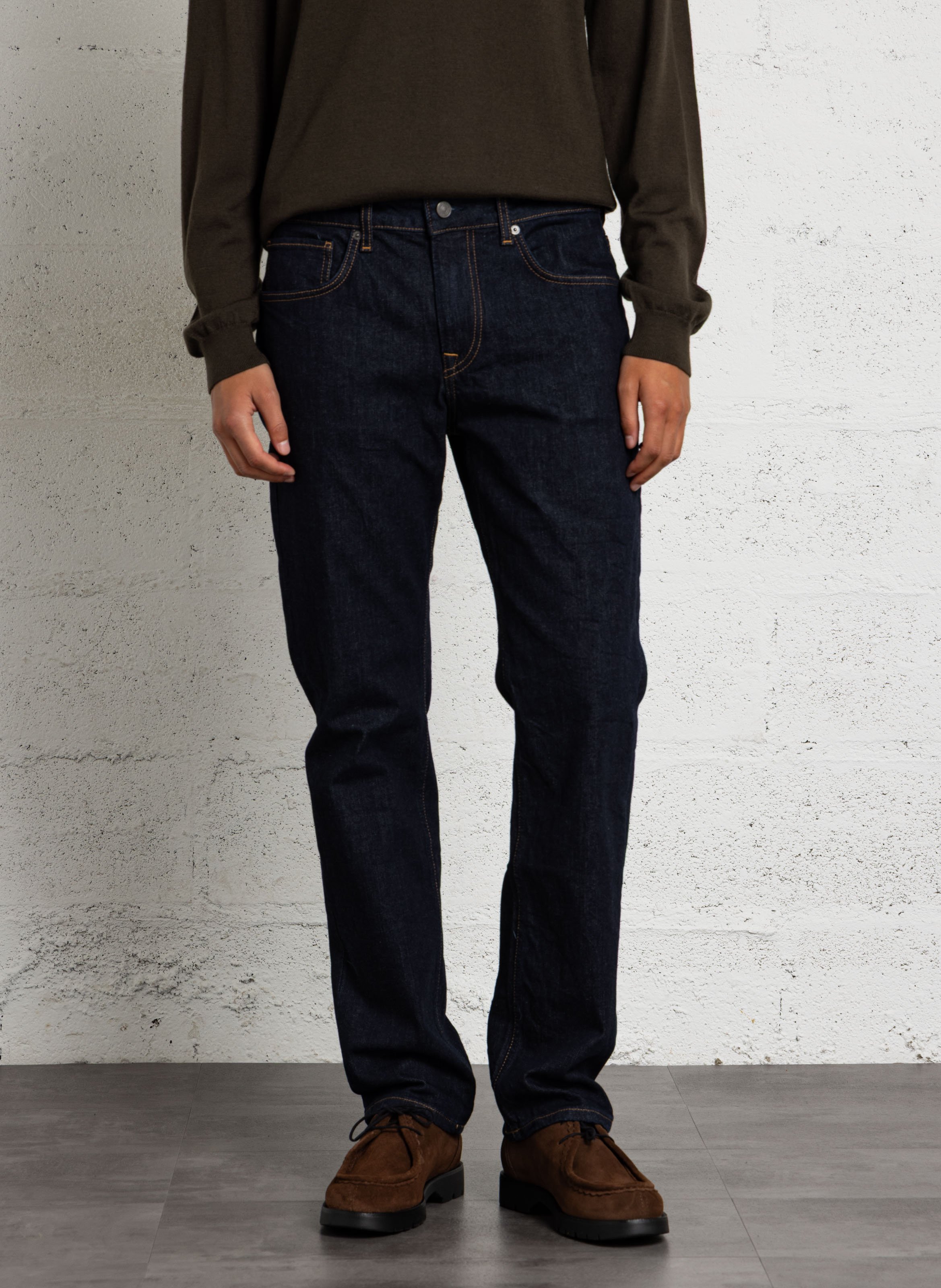 Cotton-blend straight-leg jeans PEPE JEANS Blue