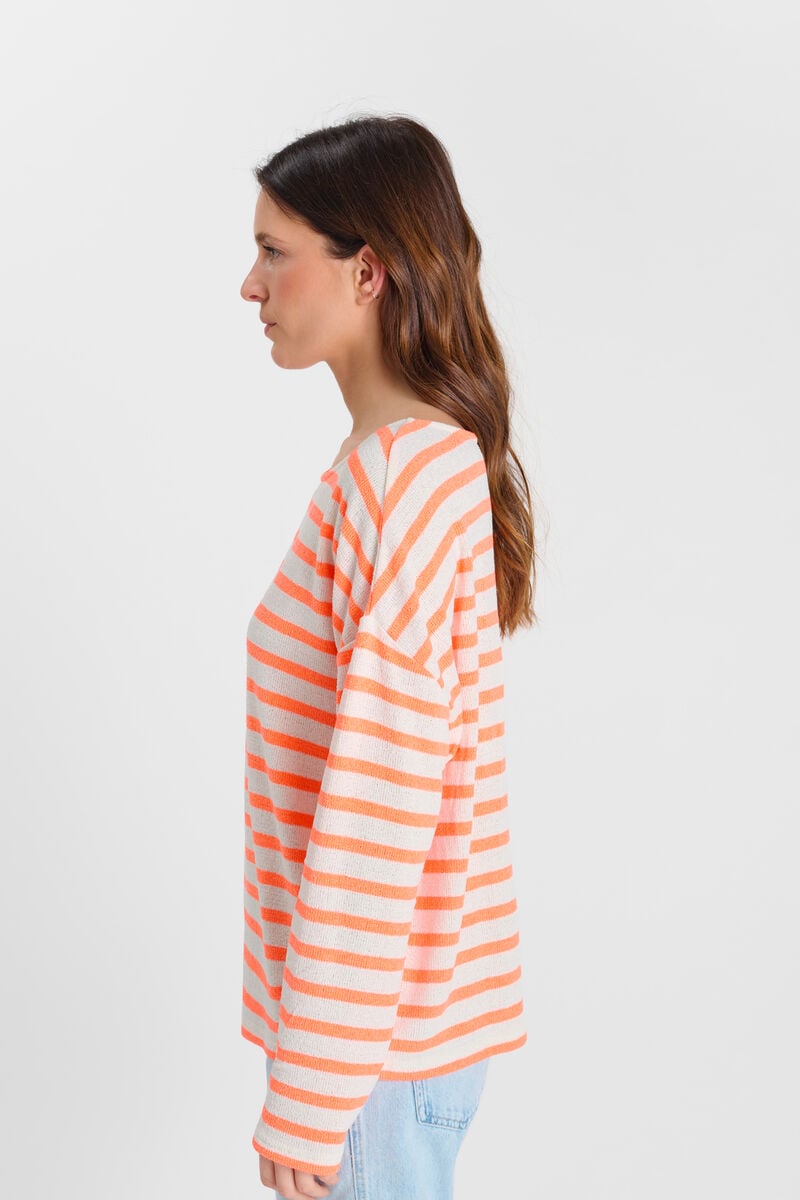 Pull col rond LE TEMPS DES CERISES Orange