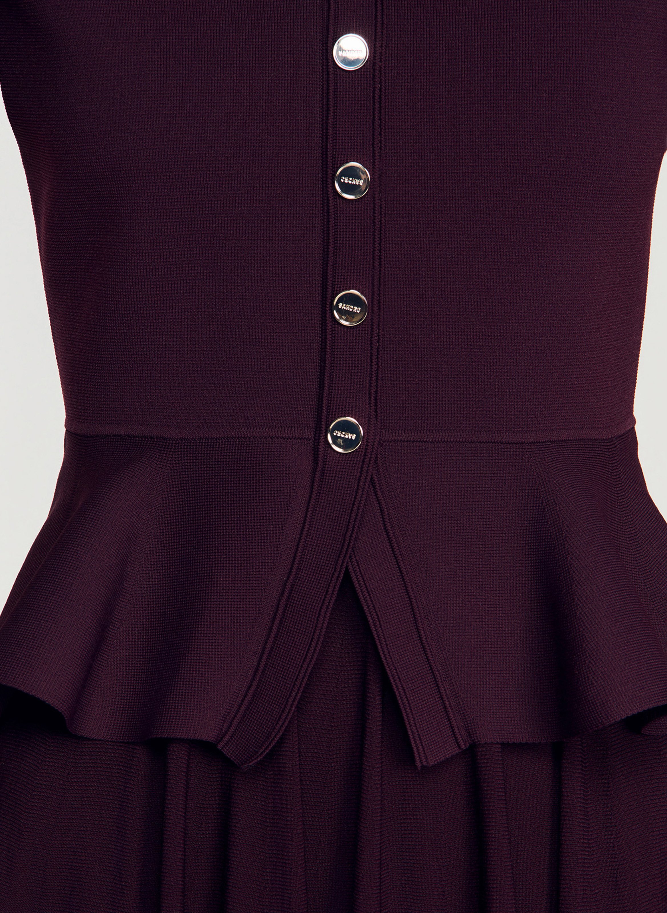 Robe longue col rond  SANDRO Rouge
