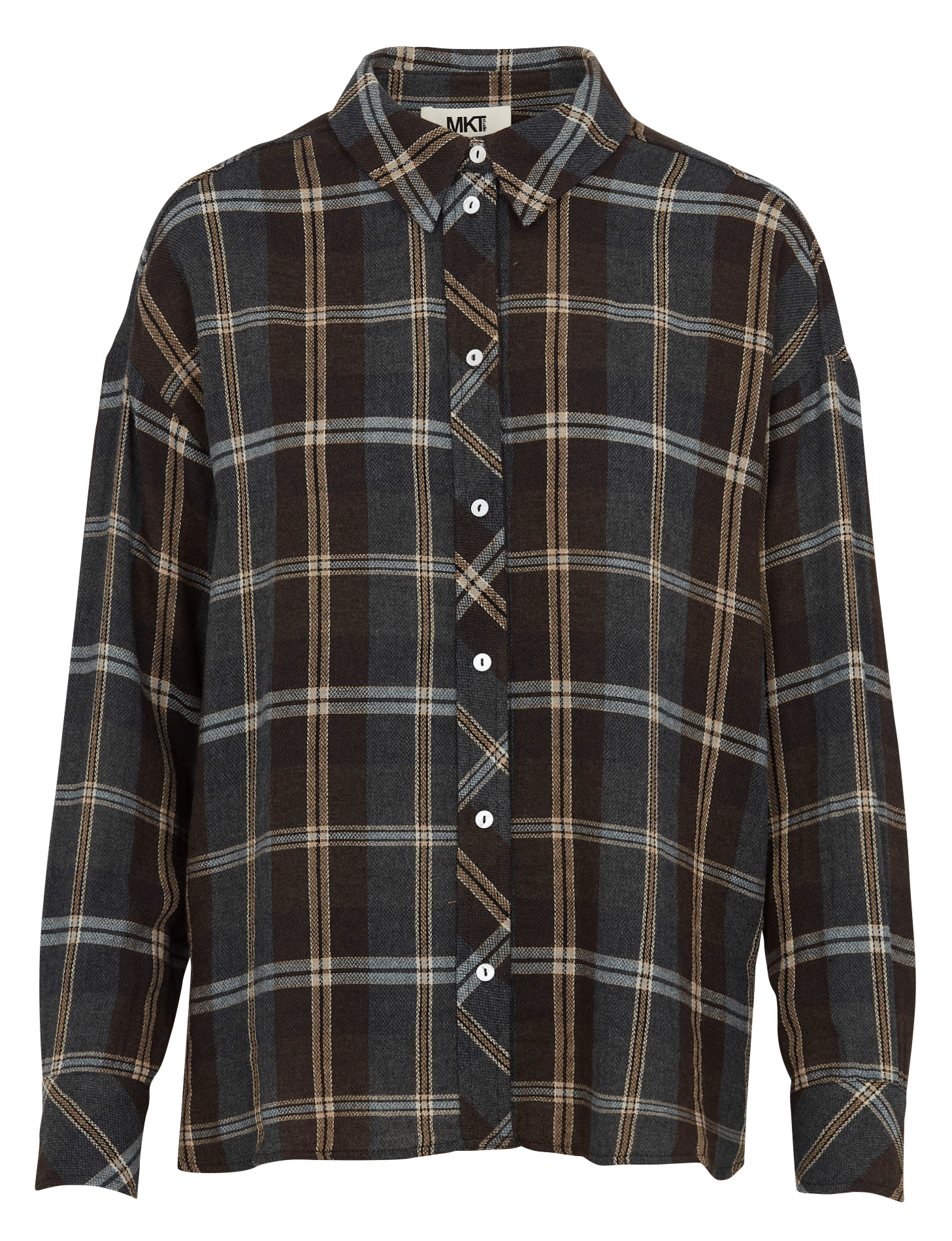 Chemise ample à carreaux MKT Bleu