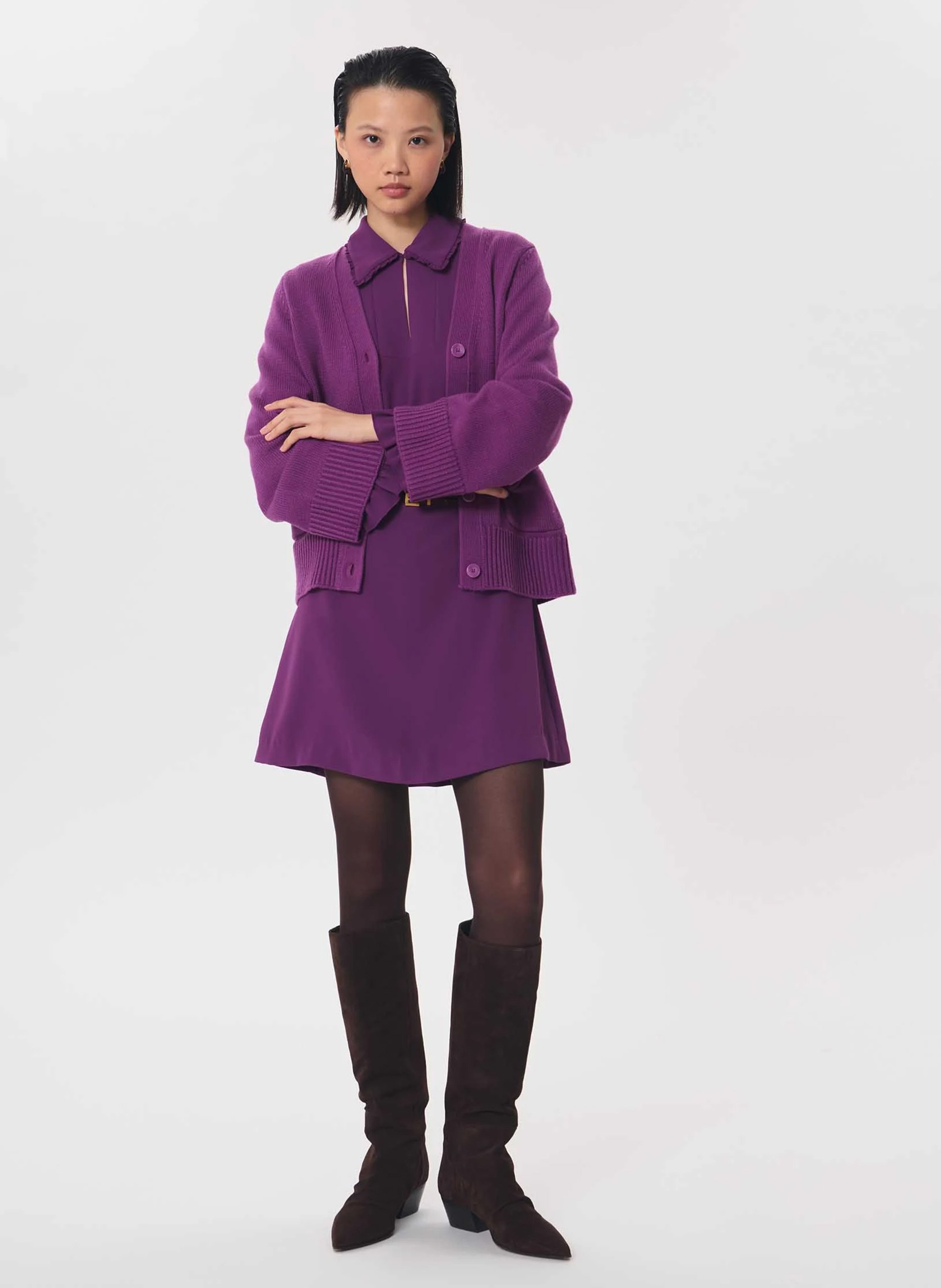 Robe courte ample col chemise | Violet TARA JARMON Femme