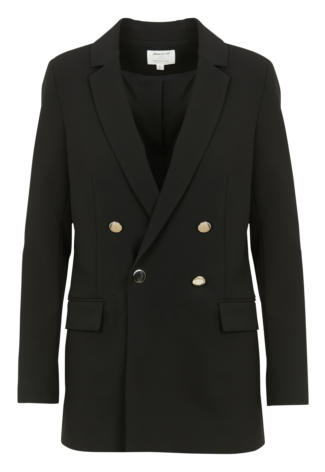 Mid-length jacket with tailored collar MAISON 123 Black