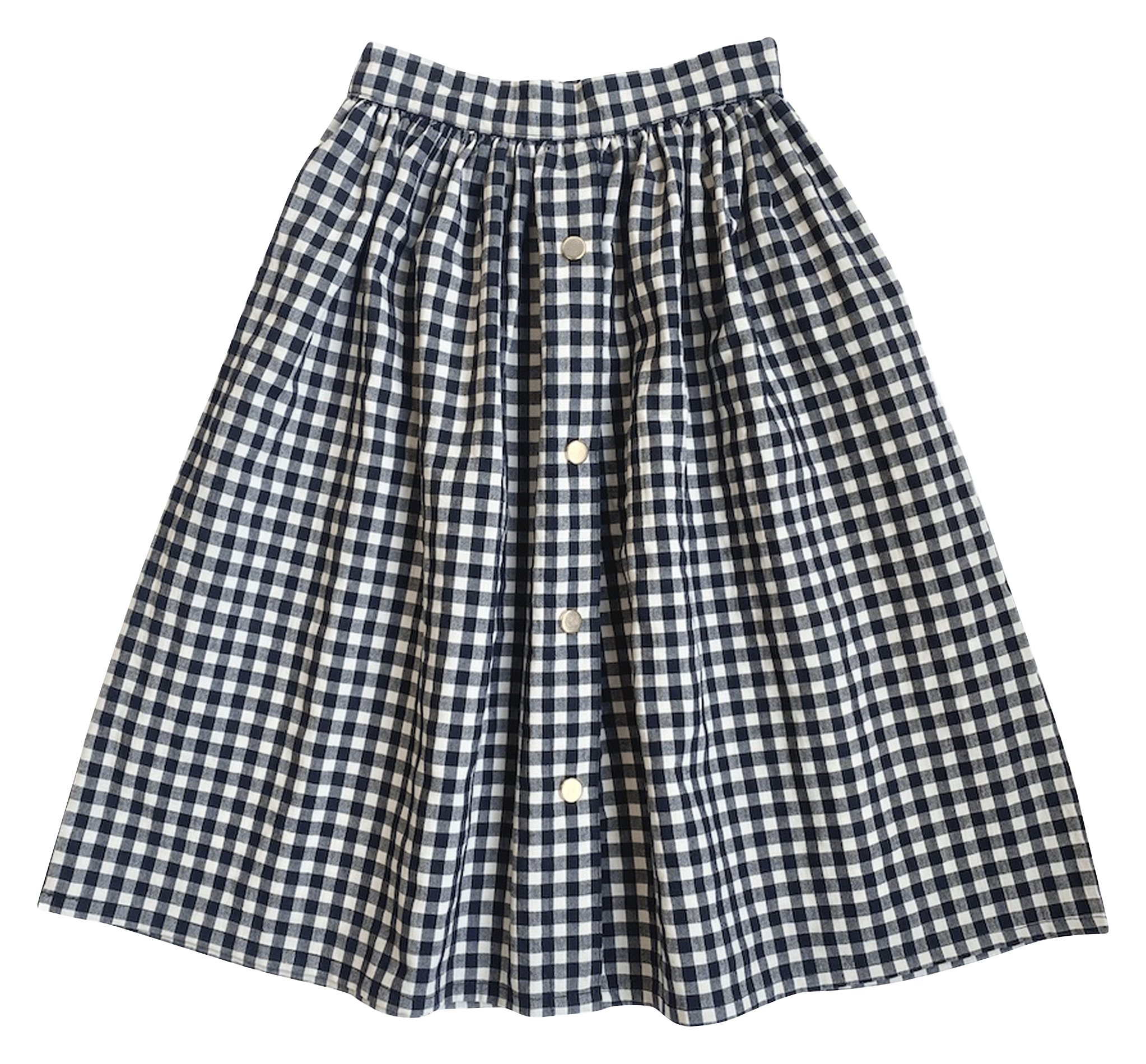 Short gingham-printed cotton skirt APACHES COLLECTIONS Black