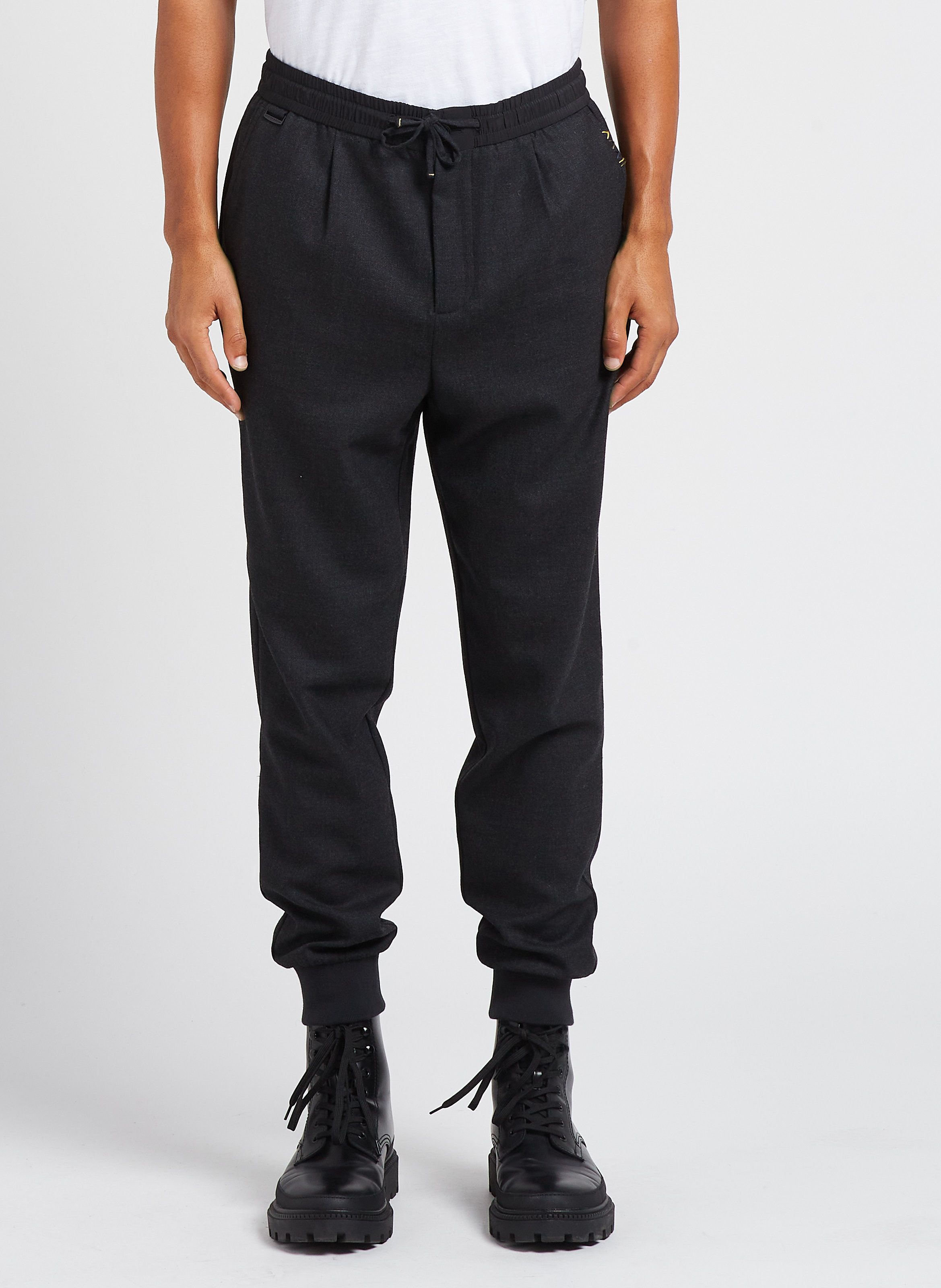 Black slim discount fit track pants