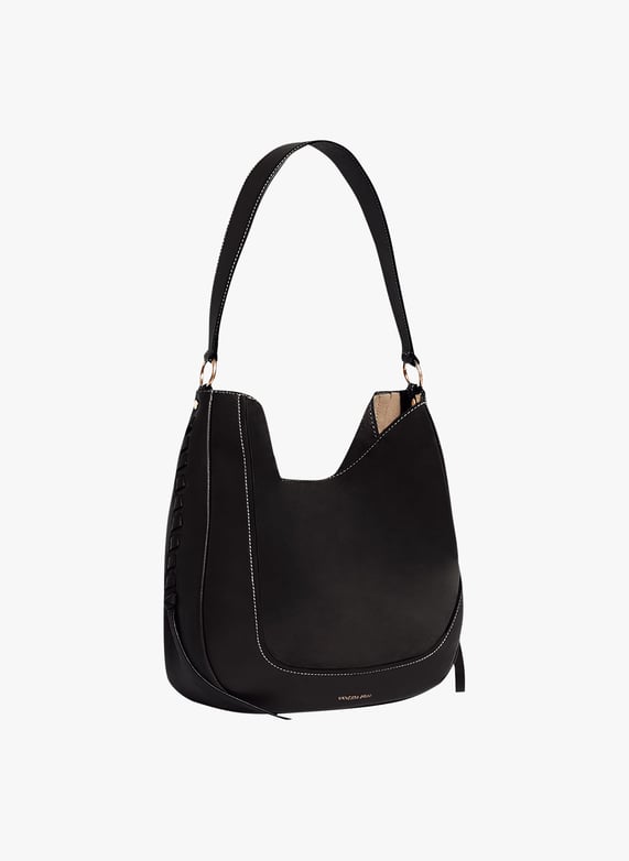 Black suede hobo bag sale