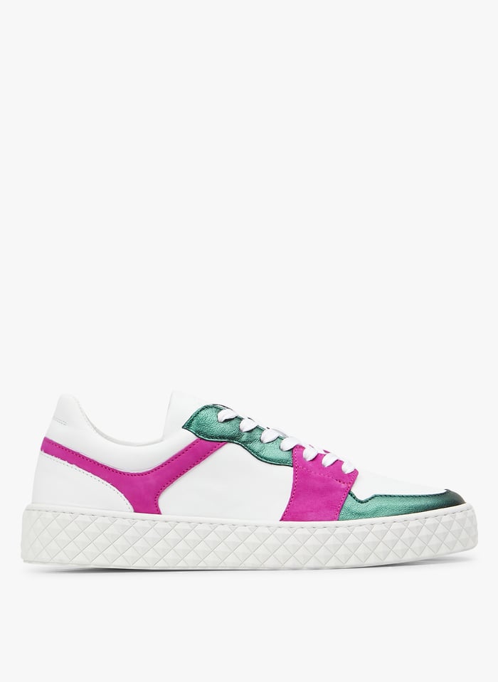 Baskets basses en cuir Vert