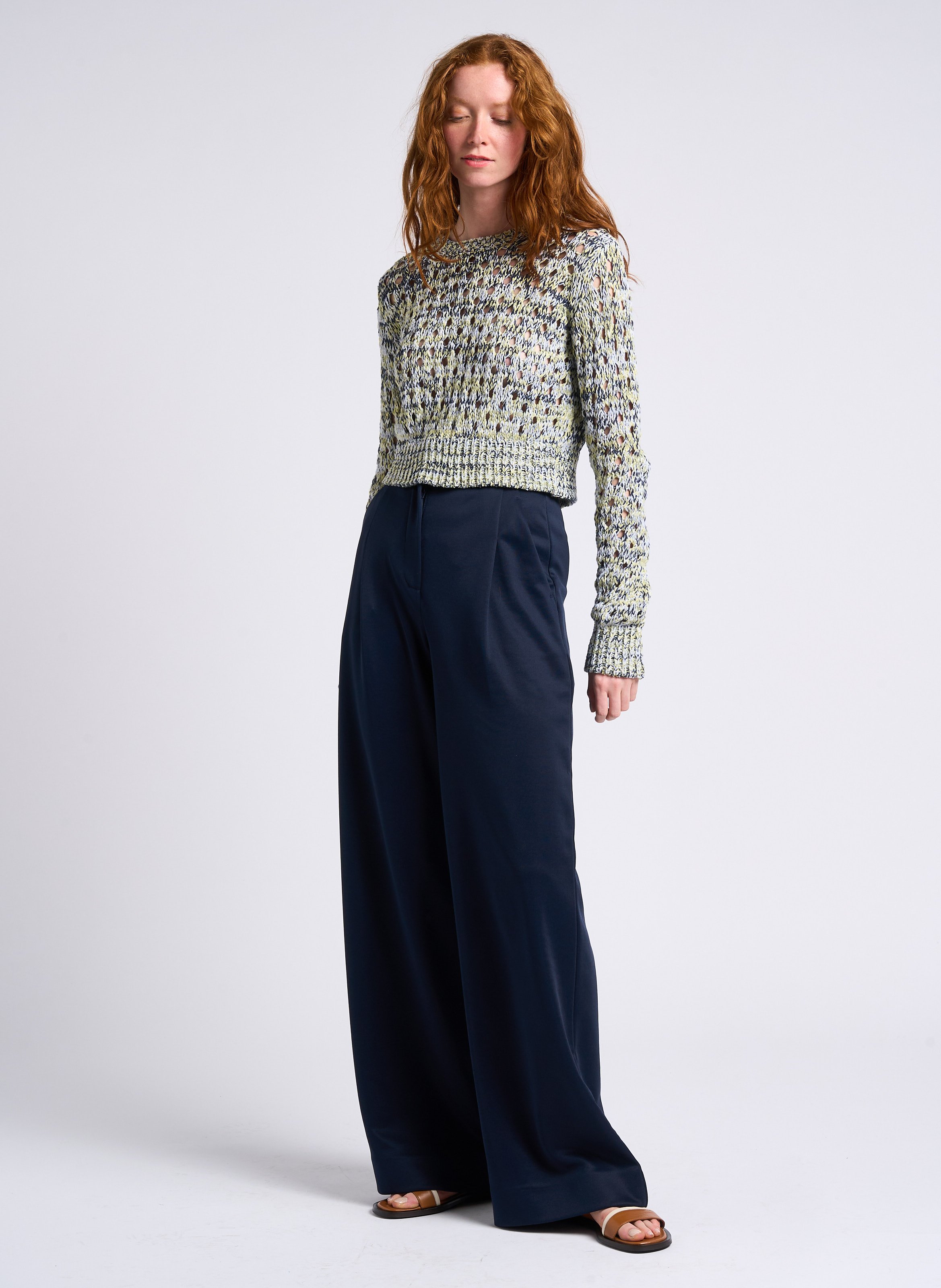 Gladde, leren, platte sandalen BILLI BI Veelkleurig