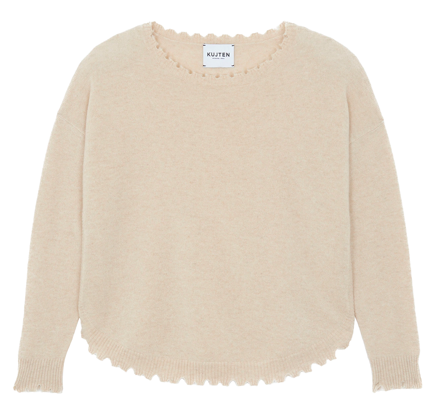 Pull oversize en cachemire maillé KUJTEN Beige