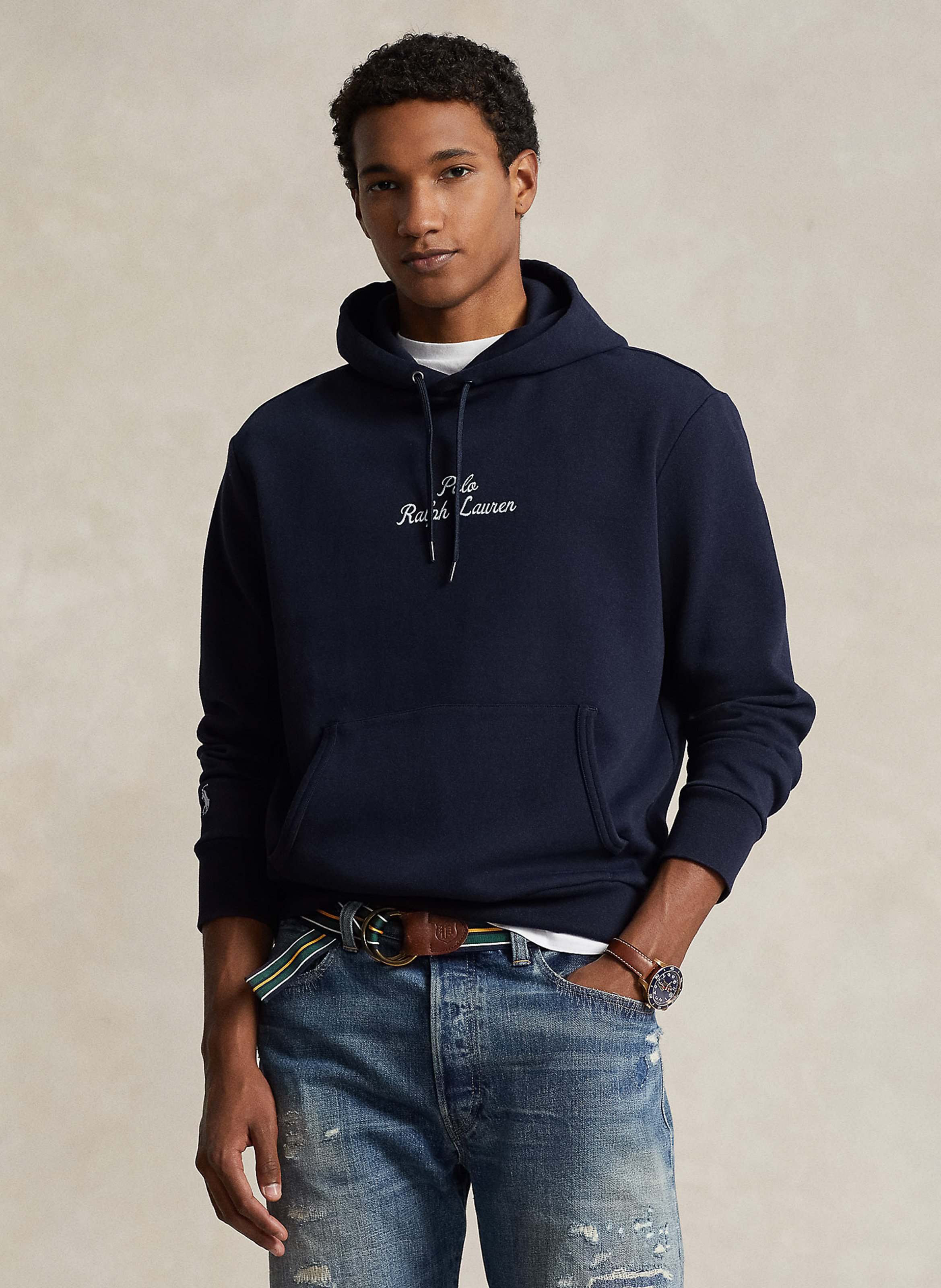 Blue Straight cotton blend hoodie