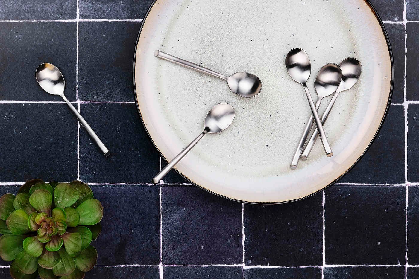 Set of 6 small spoons BJORN Red