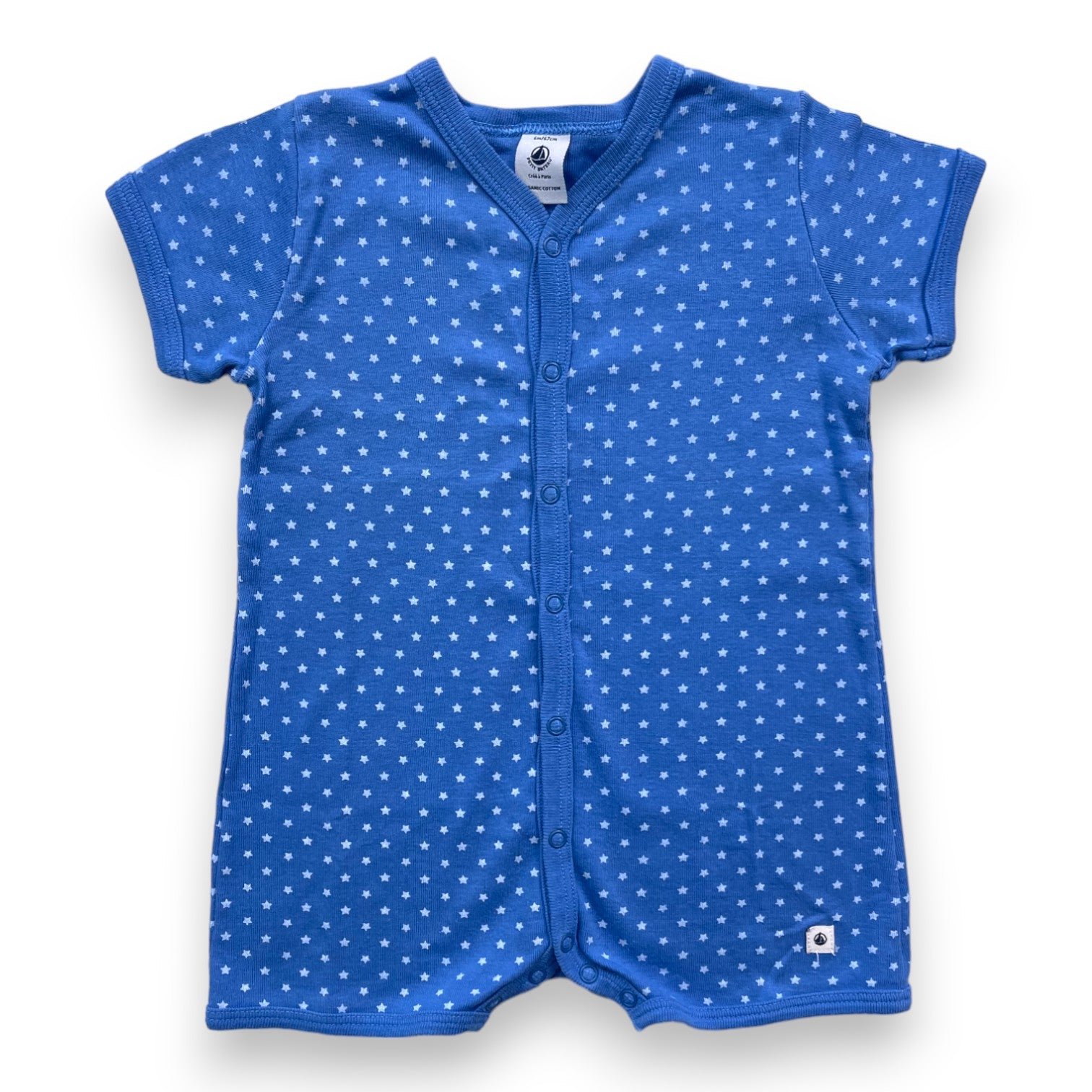 Blue baby jumpsuit - 12 months PETIT BATEAU - Seconde Main Blue