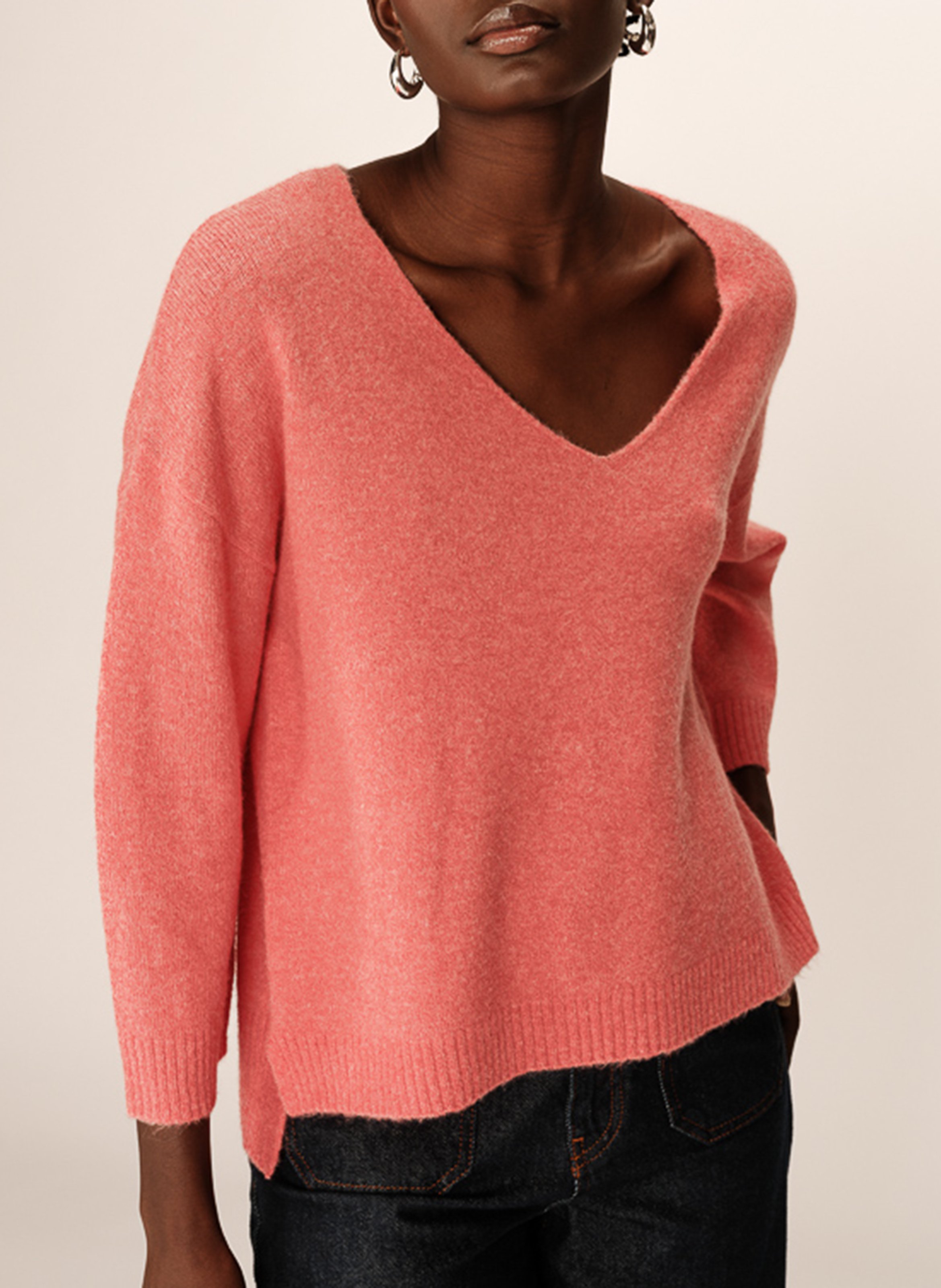 Long wool-blend knit cardigan GRACE ET MILA