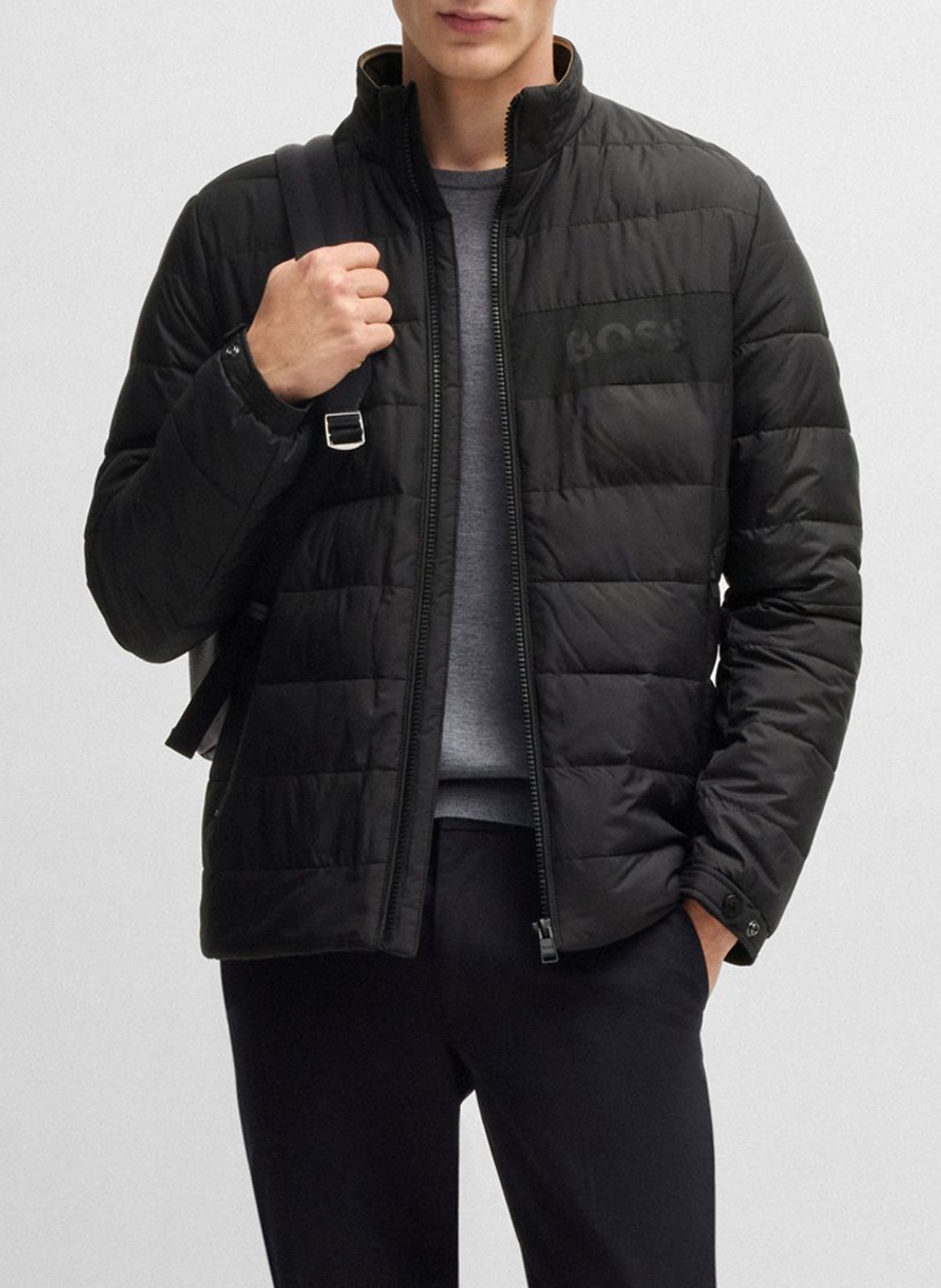 Quilted straight down jacket BOSS Black