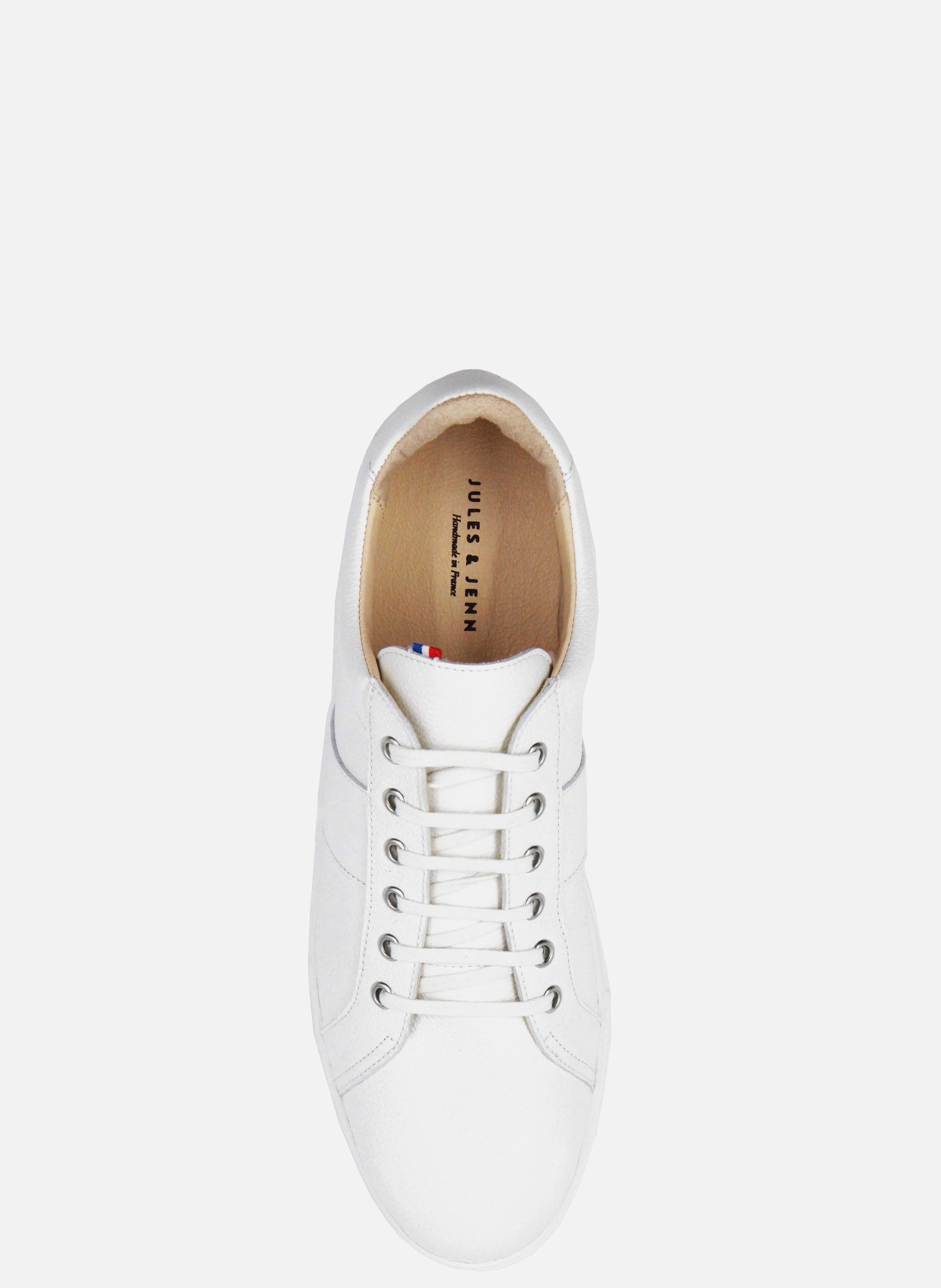Grained leather Made-in-France sneakers JULES & JENN White