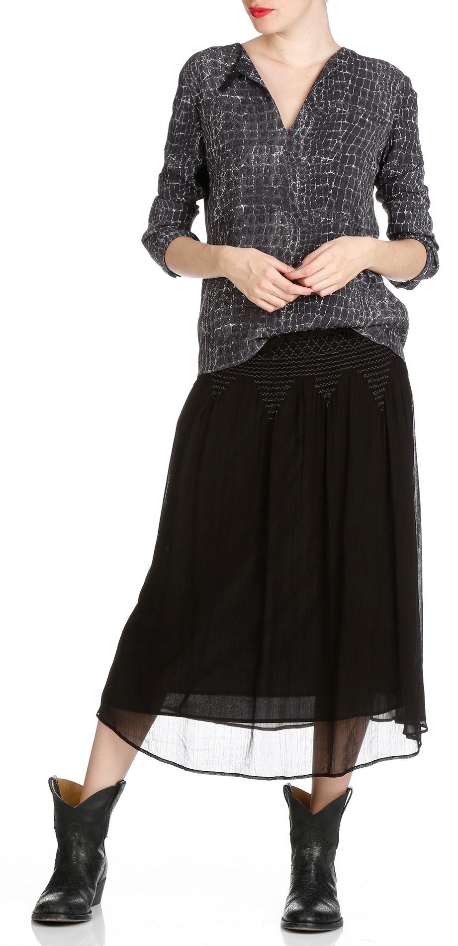 Printed top SWILDENS Grey