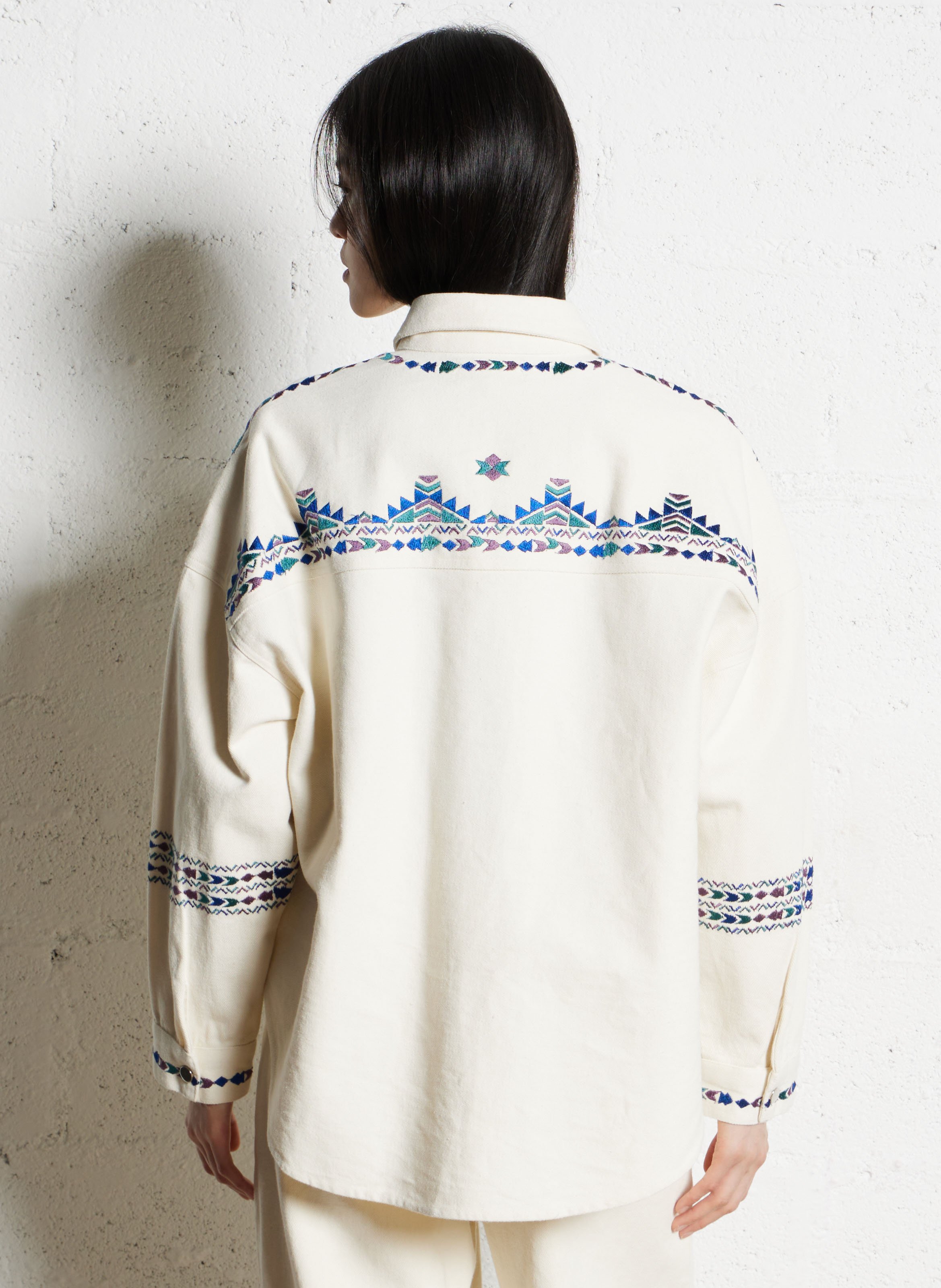 Veste col classique en coton LOLLYS LAUNDRY Beige