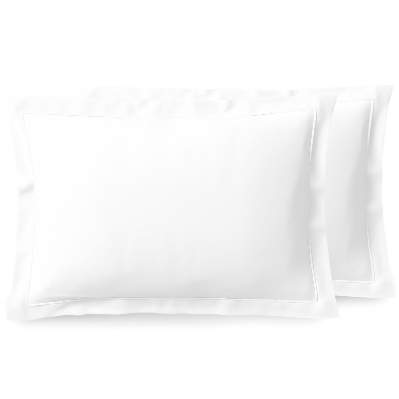 Cotton percale pillow case COTON PUR White