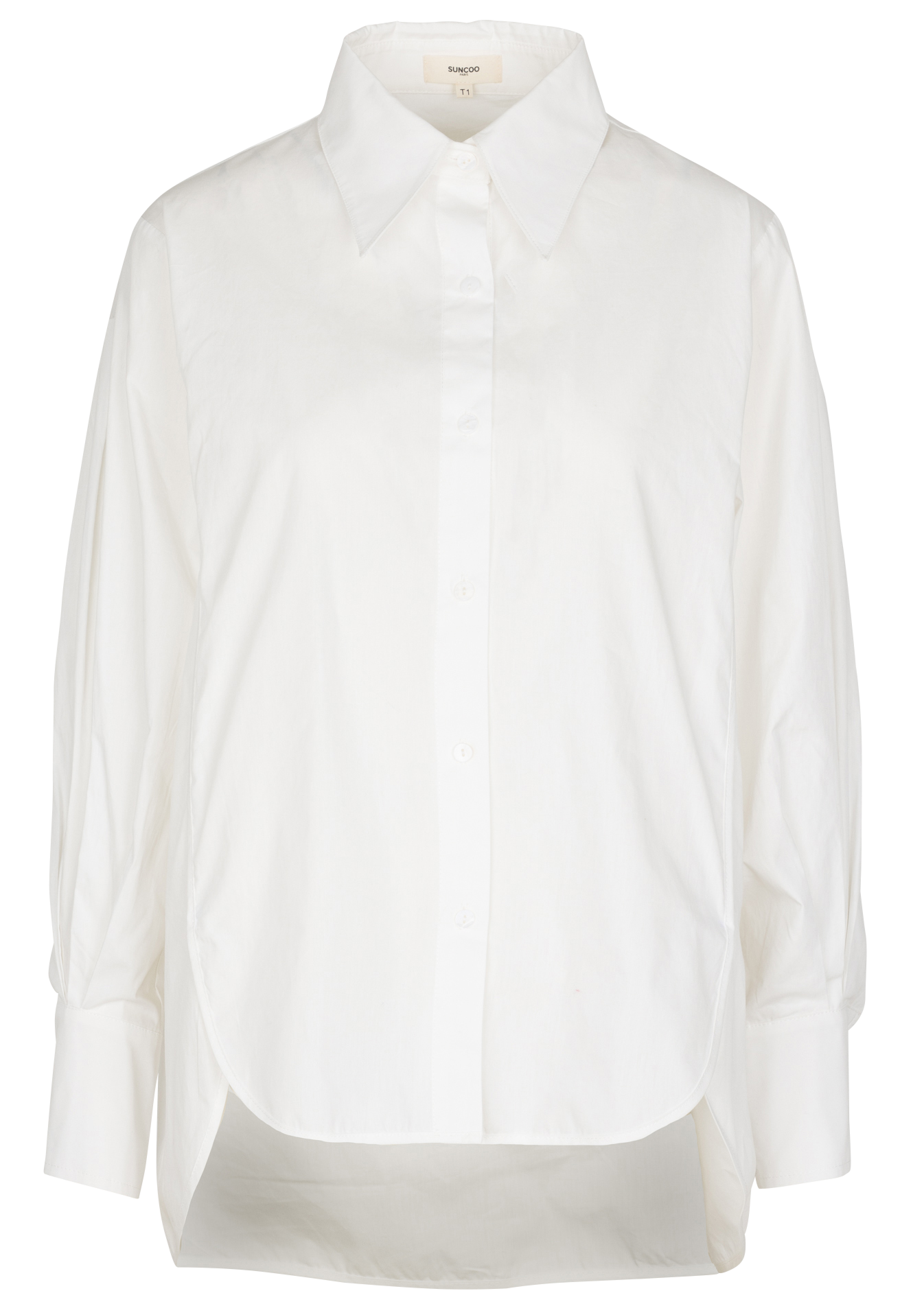 Organic cotton shirt with classic collar SUNCOO White