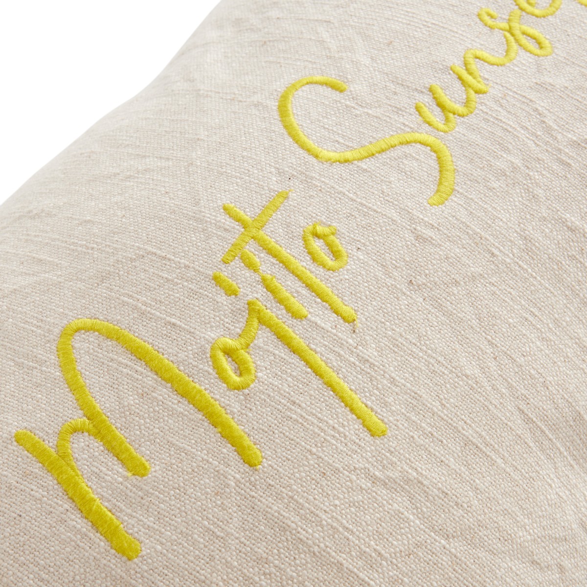 Set of 2 cotton removable cushion covers TODAY LINGE DE MAISON Yellow