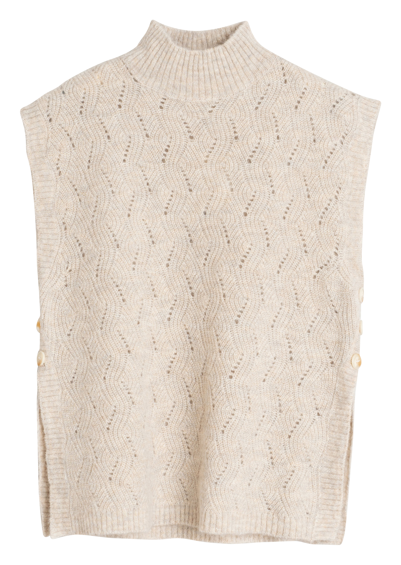 Pull col montant en laine mélangée INDI & COLD Beige