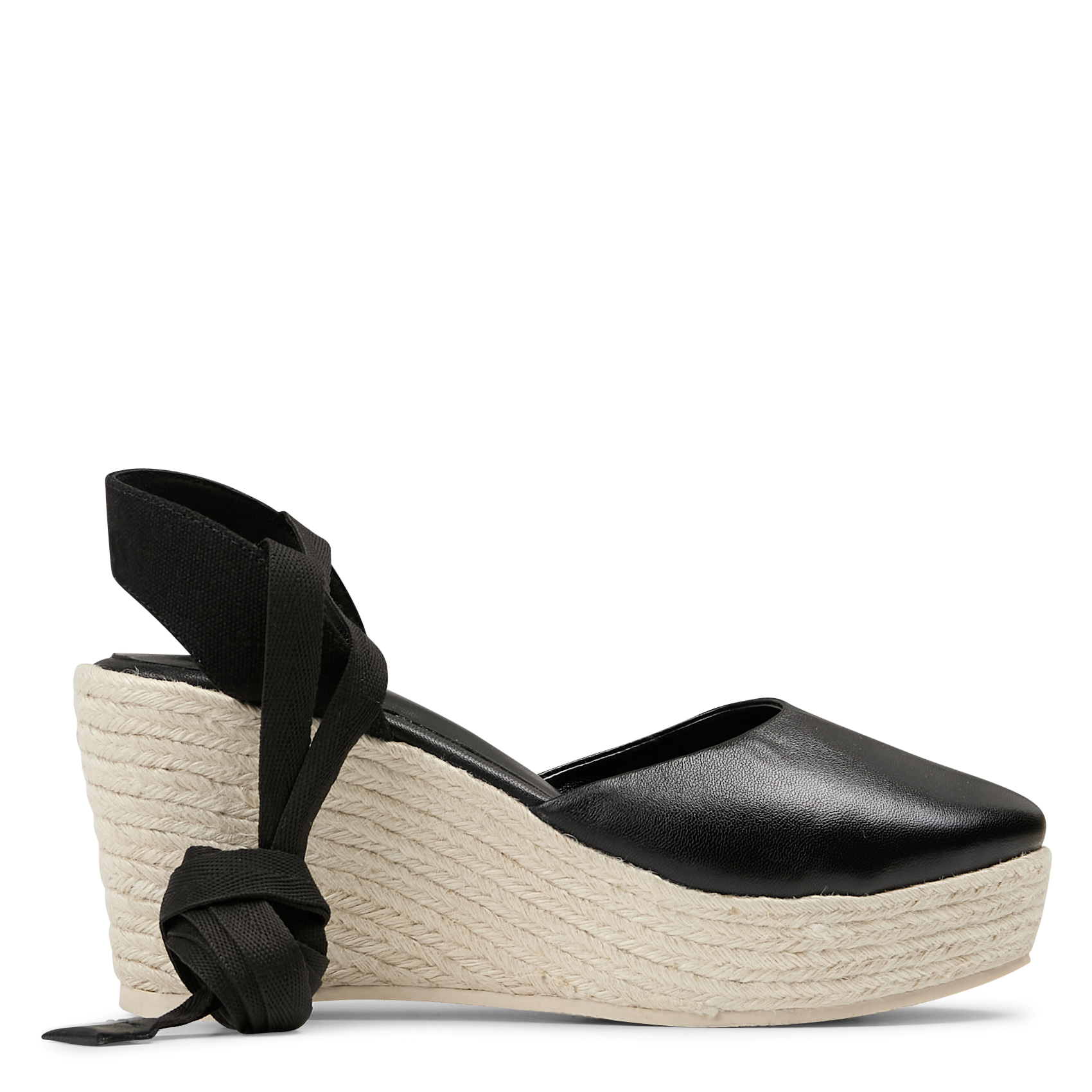 Espadrilles à talon en cuir mélangé IKKS Noir