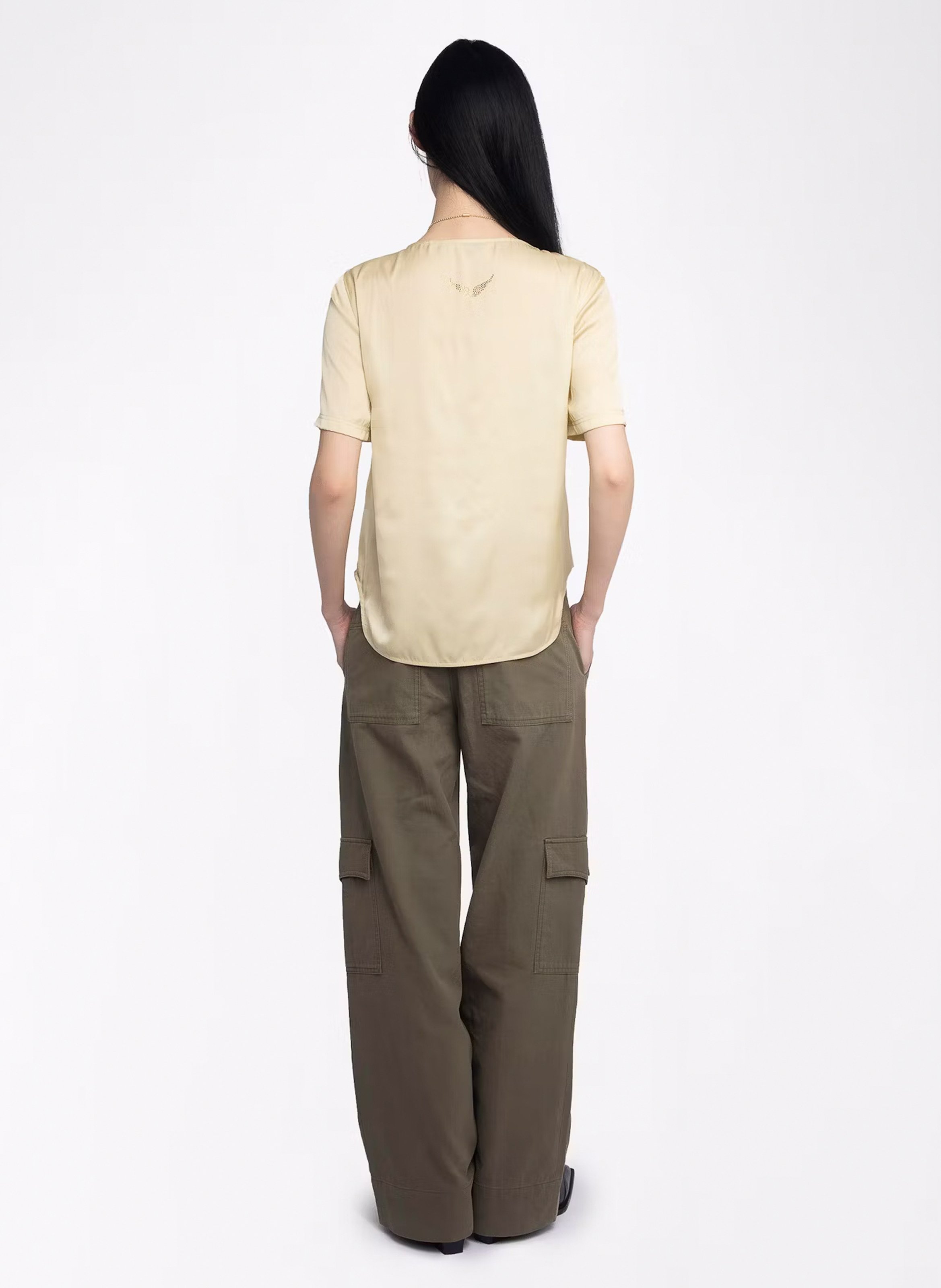 Top droit en satin ZADIG&VOLTAIRE Jaune