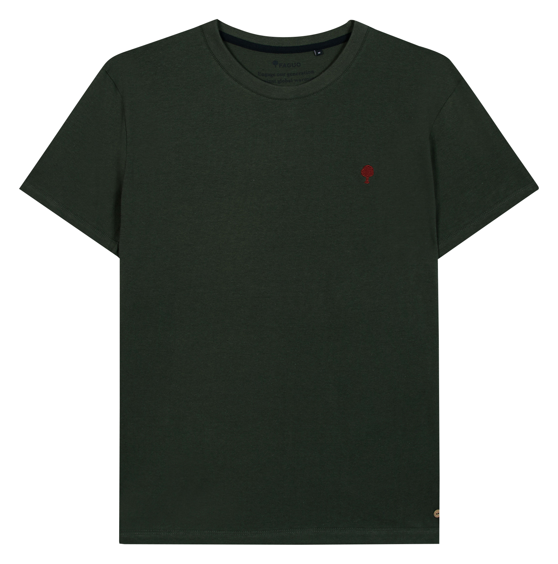 Straight cotton-blend T-shirt FAGUO Green