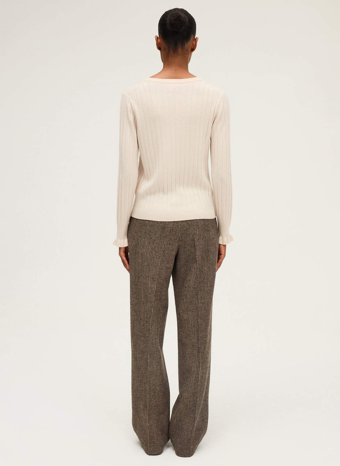 Pull droit col rond en laine mélangée PABLO Beige