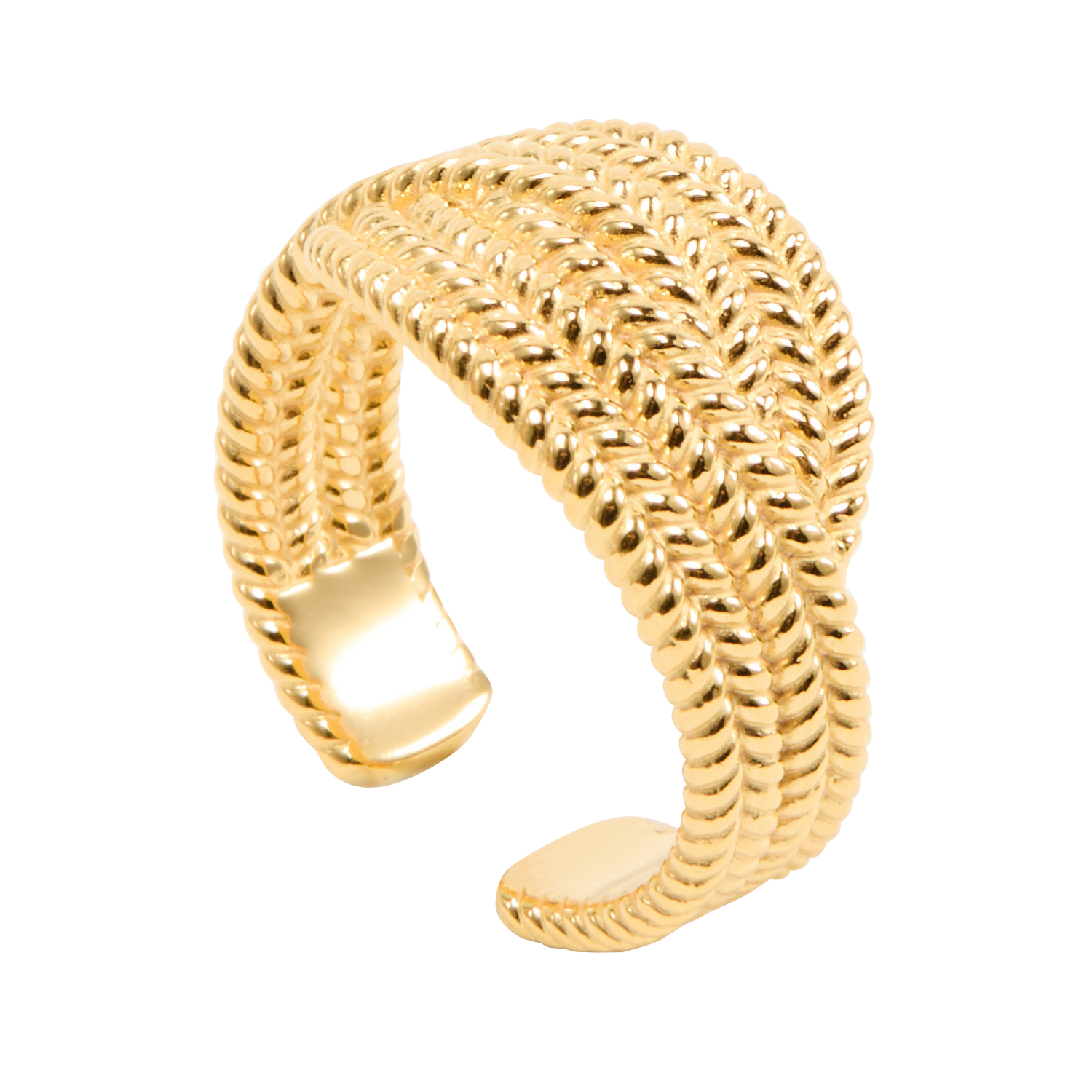 Anillo trenzado ajustable FEEKA Dorado