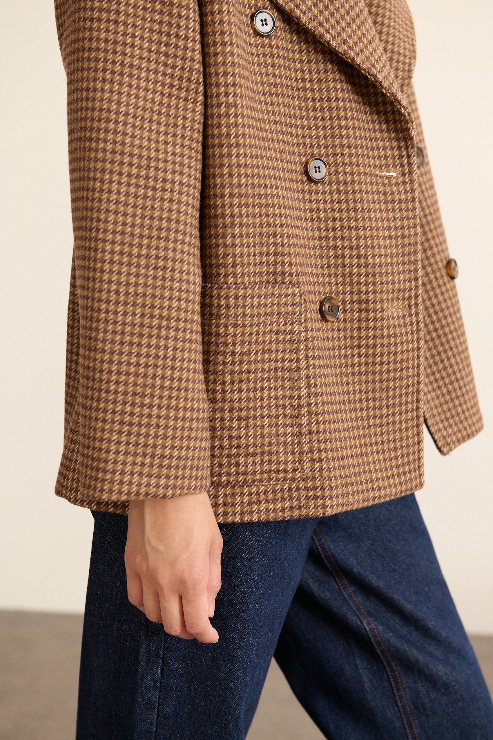Checked peacoat GARANCE PARIS Brown