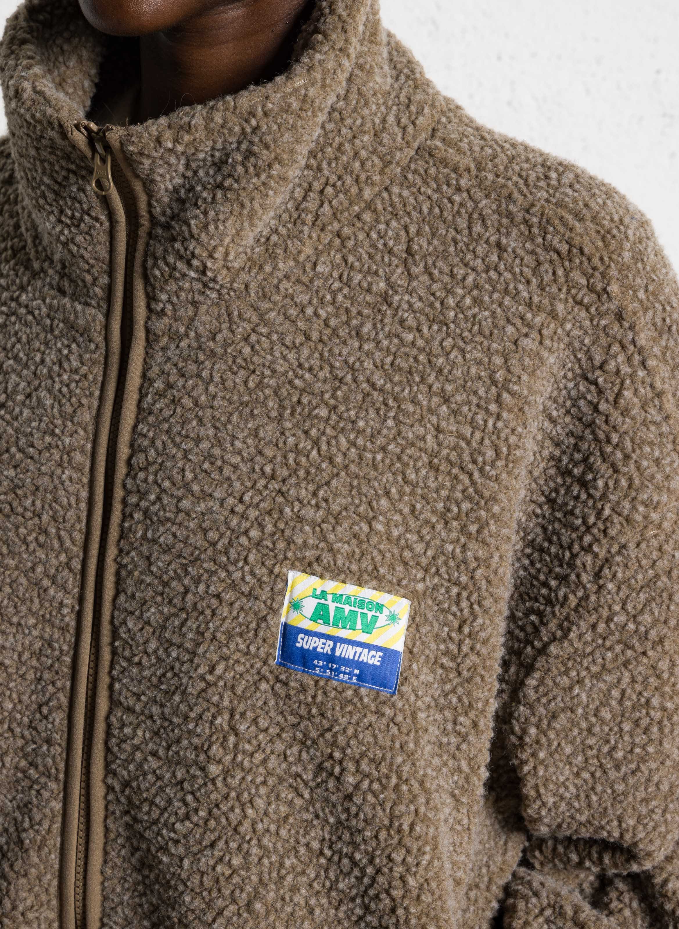 Polaire droite col montant  AMERICAN VINTAGE Vert