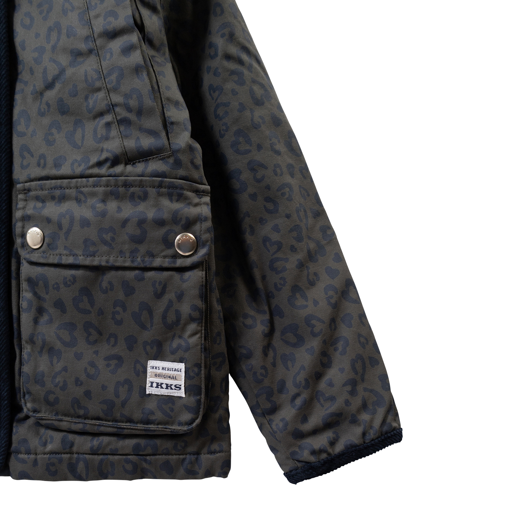 Cotton straight jacket with classic collar IKKS JUNIOR Khaki