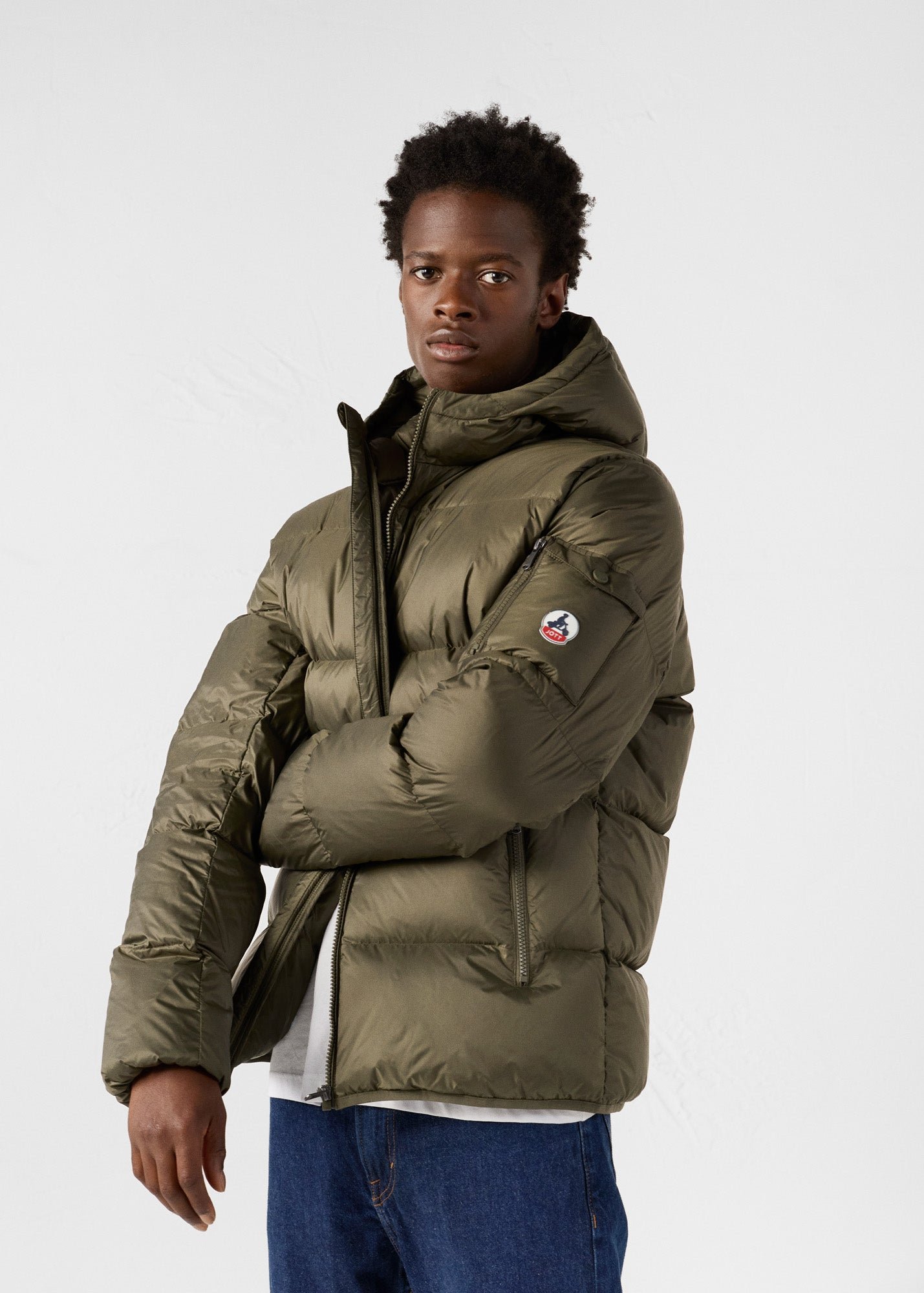 Java hooded puffer jacket for extreme cold JOTT Green