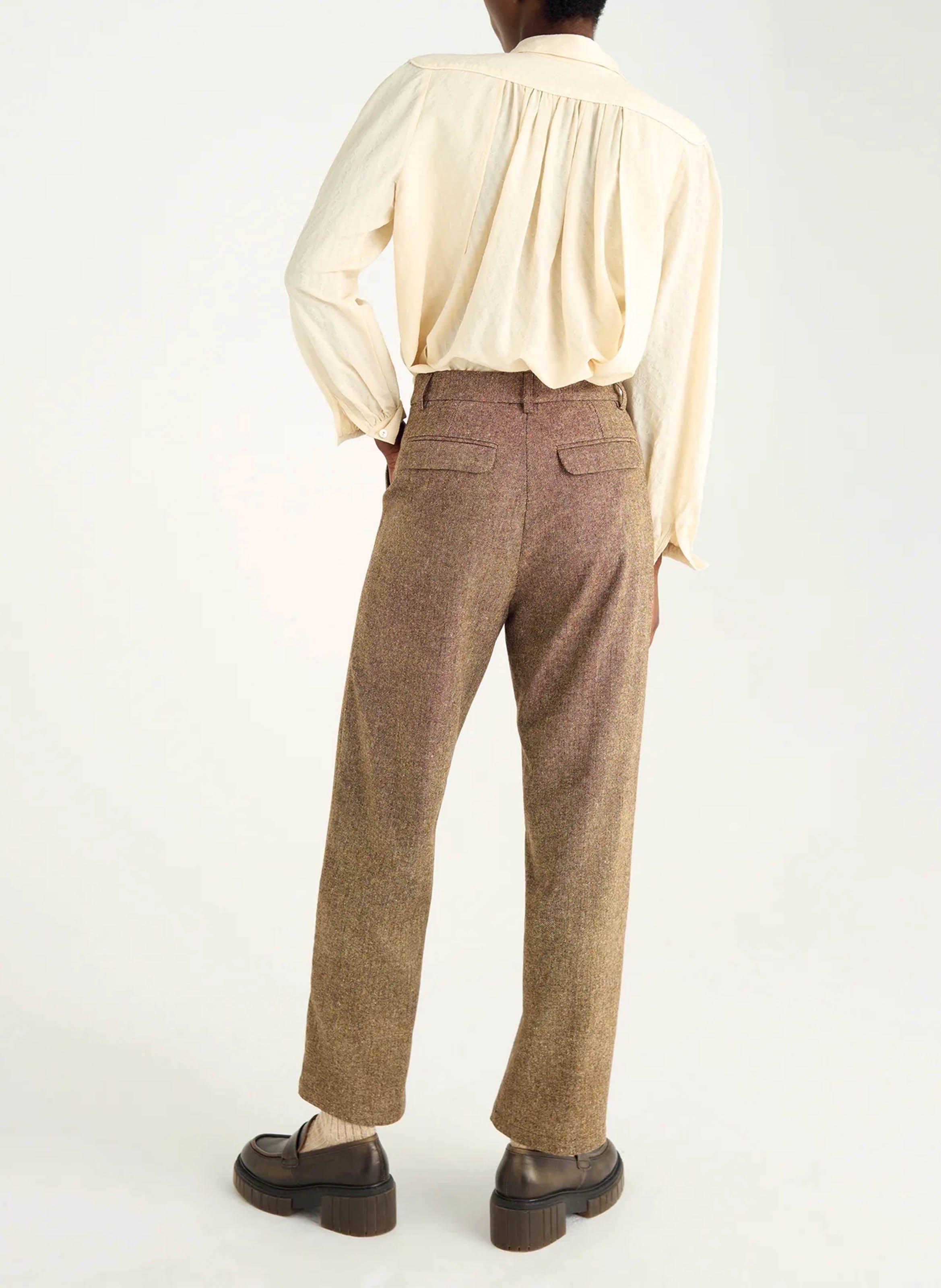 Marl straight-leg pants COTELAC Brown