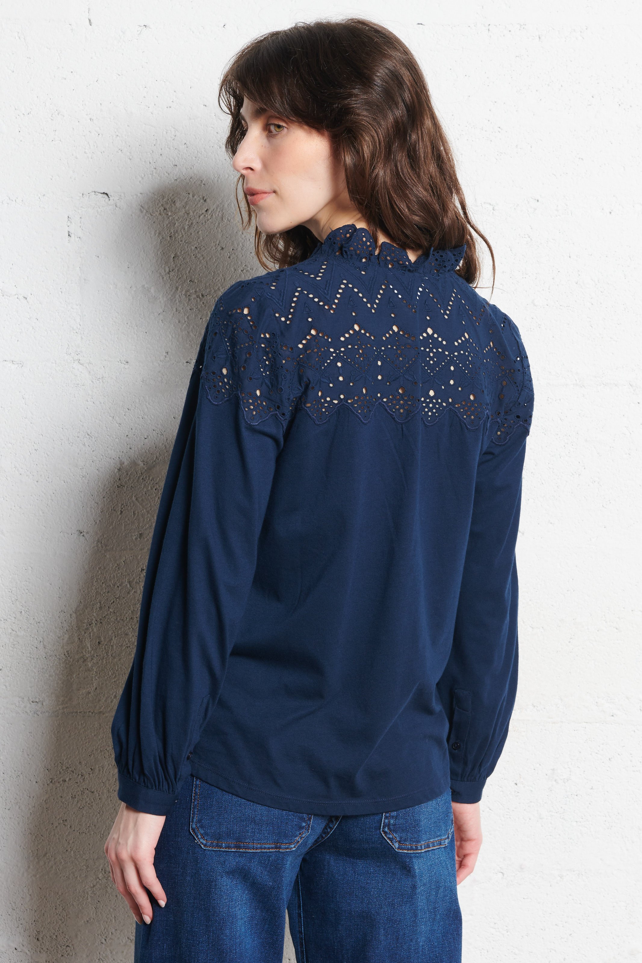 Top manches longues brodée SUD EXPRESS Bleu