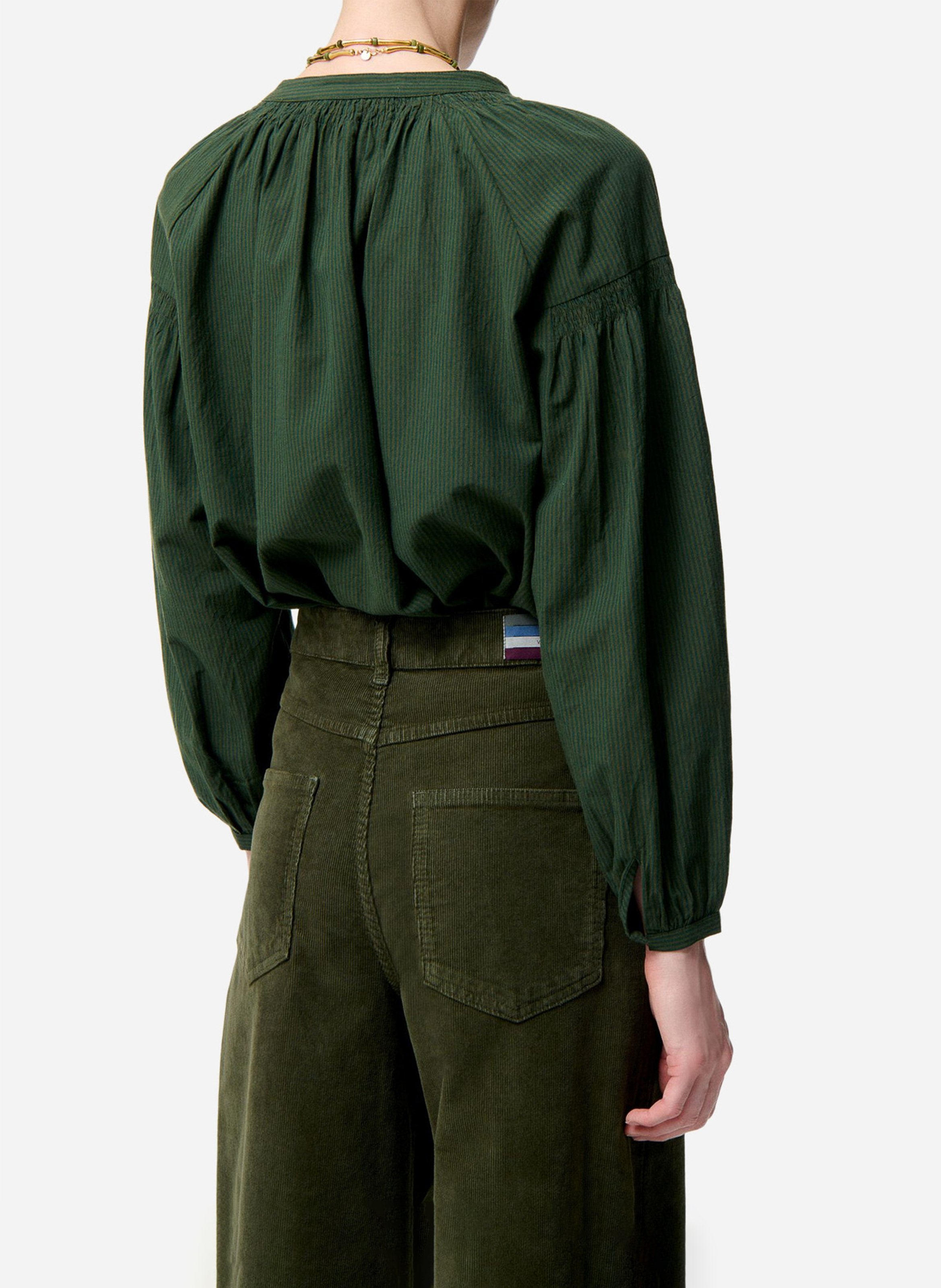 Oversized cotton blouse VANESSA BRUNO Green