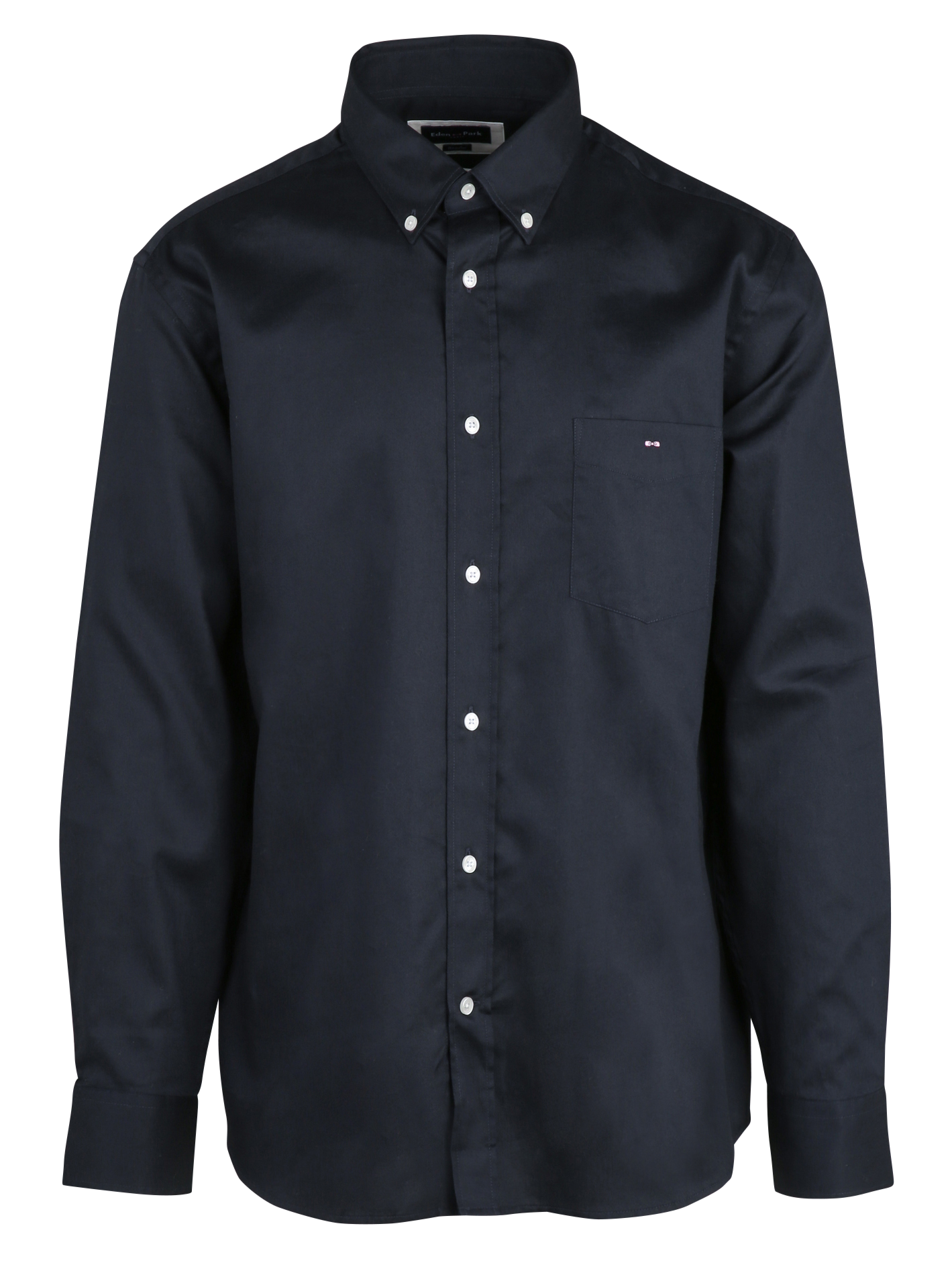 Solid straight button-up shirt EDEN PARK Blue