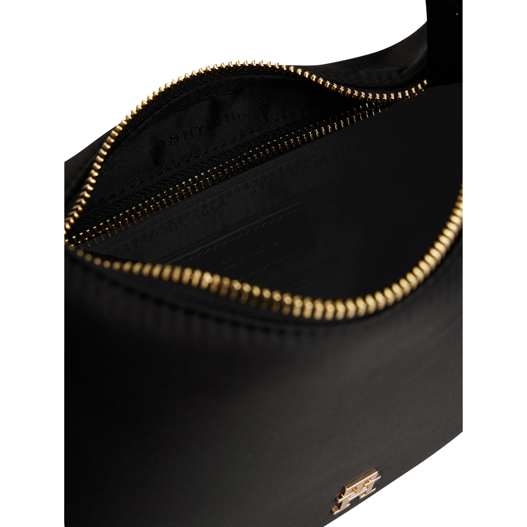 Satin hobo bag with bracelet handle TOMMY HILFIGER Black