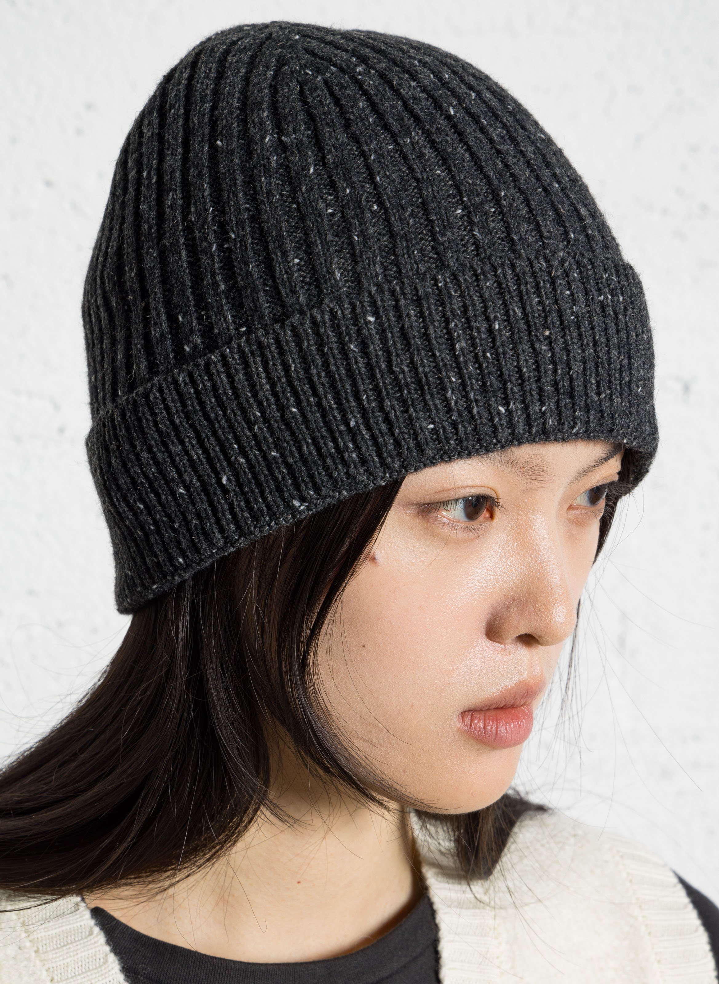 Bonnet côtelé en maille mouchetée MAISON 123 Gris