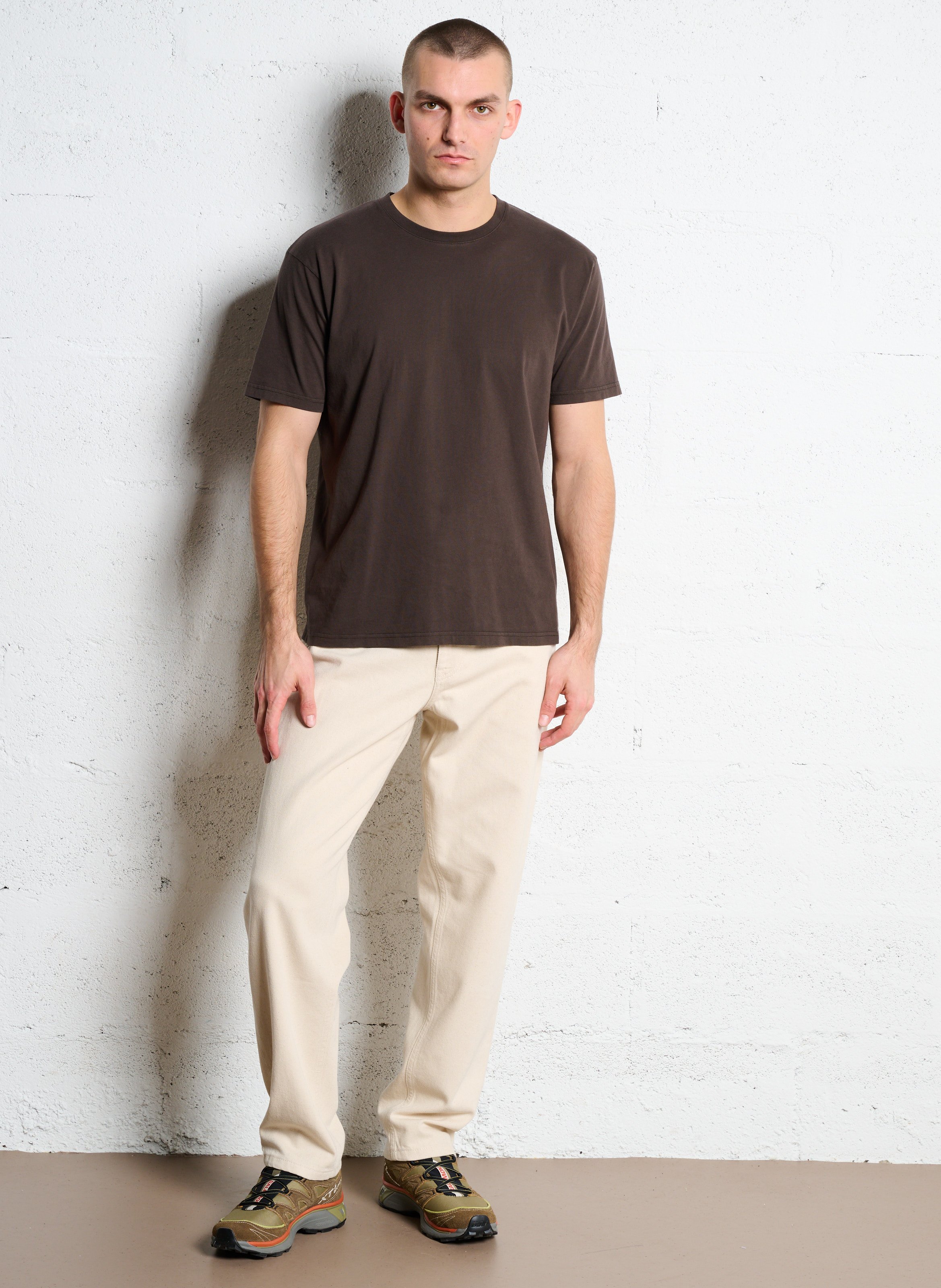 T-shirt col rond en coton biologique COLORFUL STANDARD Marron