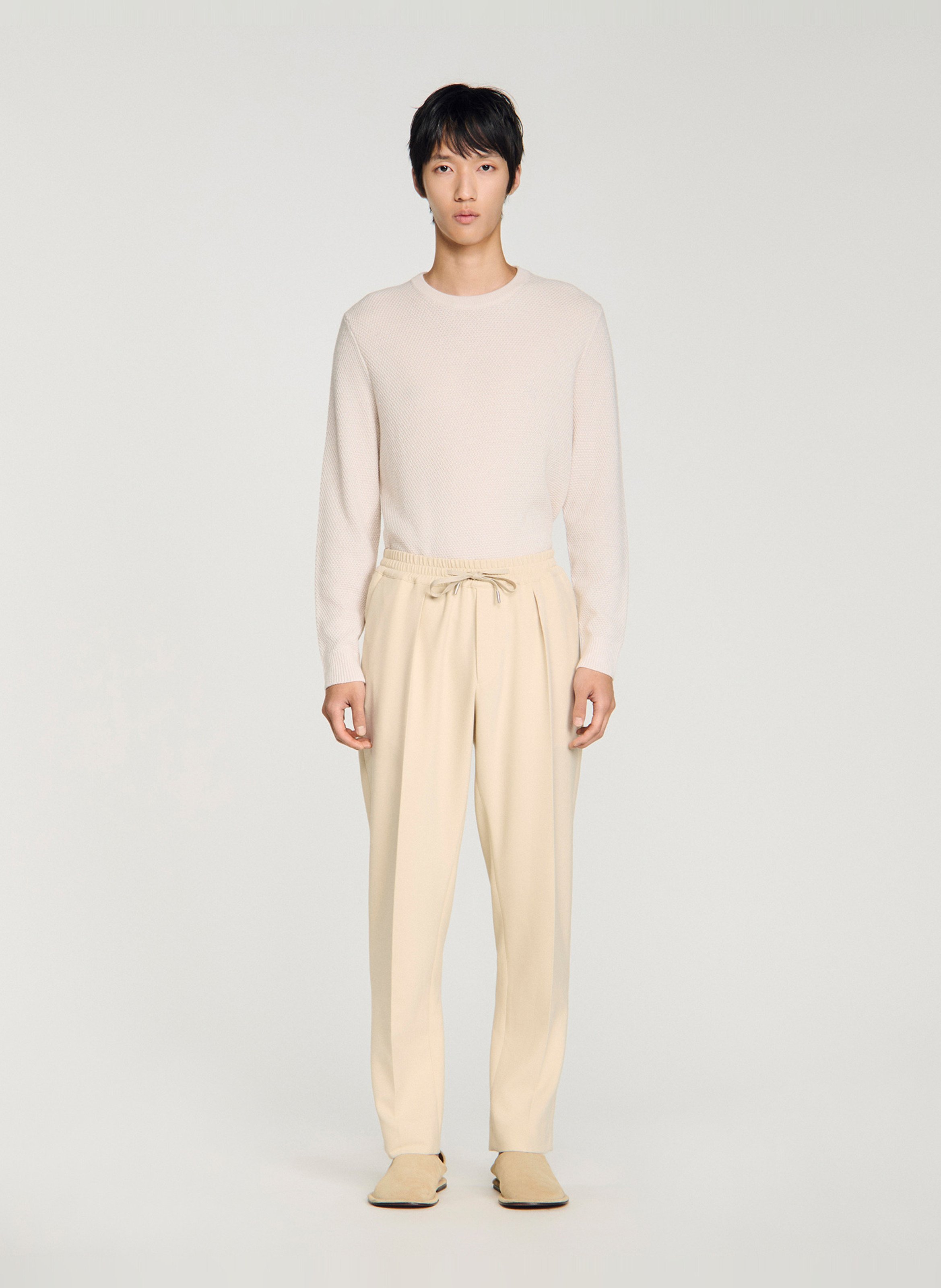 Pantalon droit SANDRO Blanc