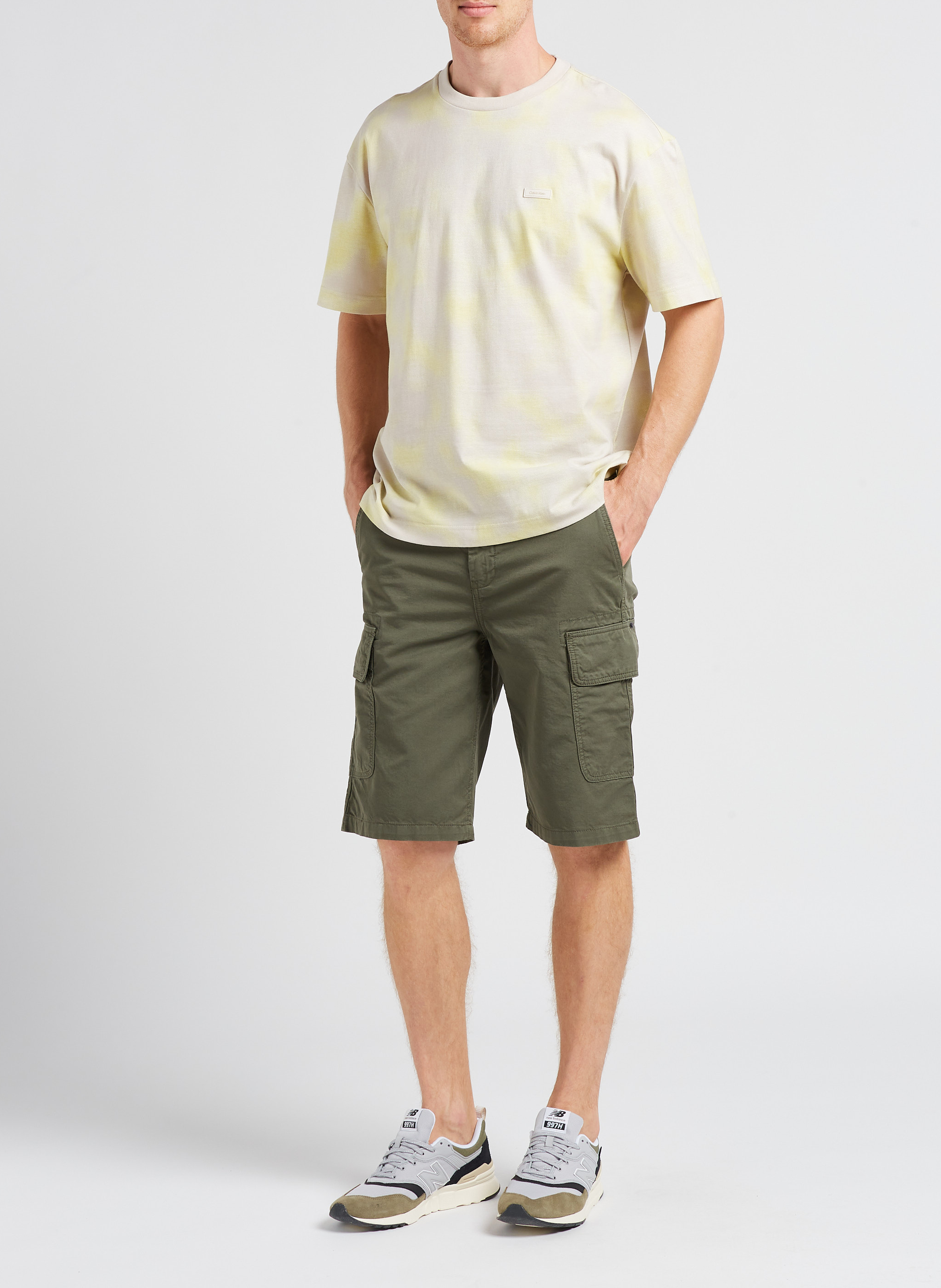 T-shirt van biokatoen met print CALVIN KLEIN Geel