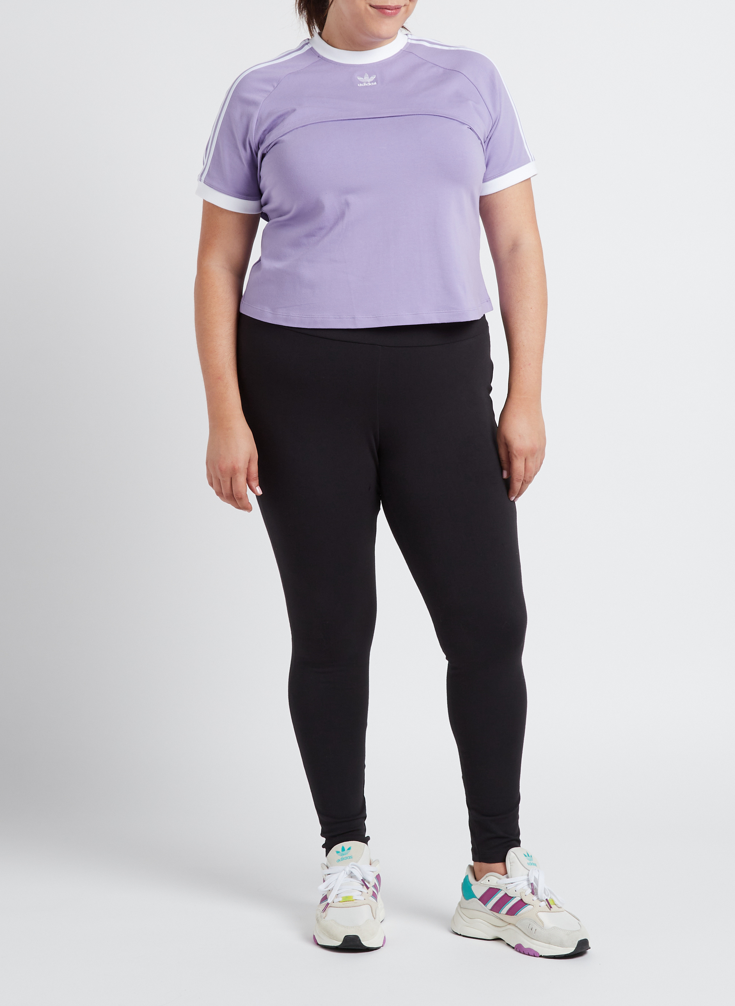 2-in-1-T-Shirt aus Baumwolle ADIDAS Violett