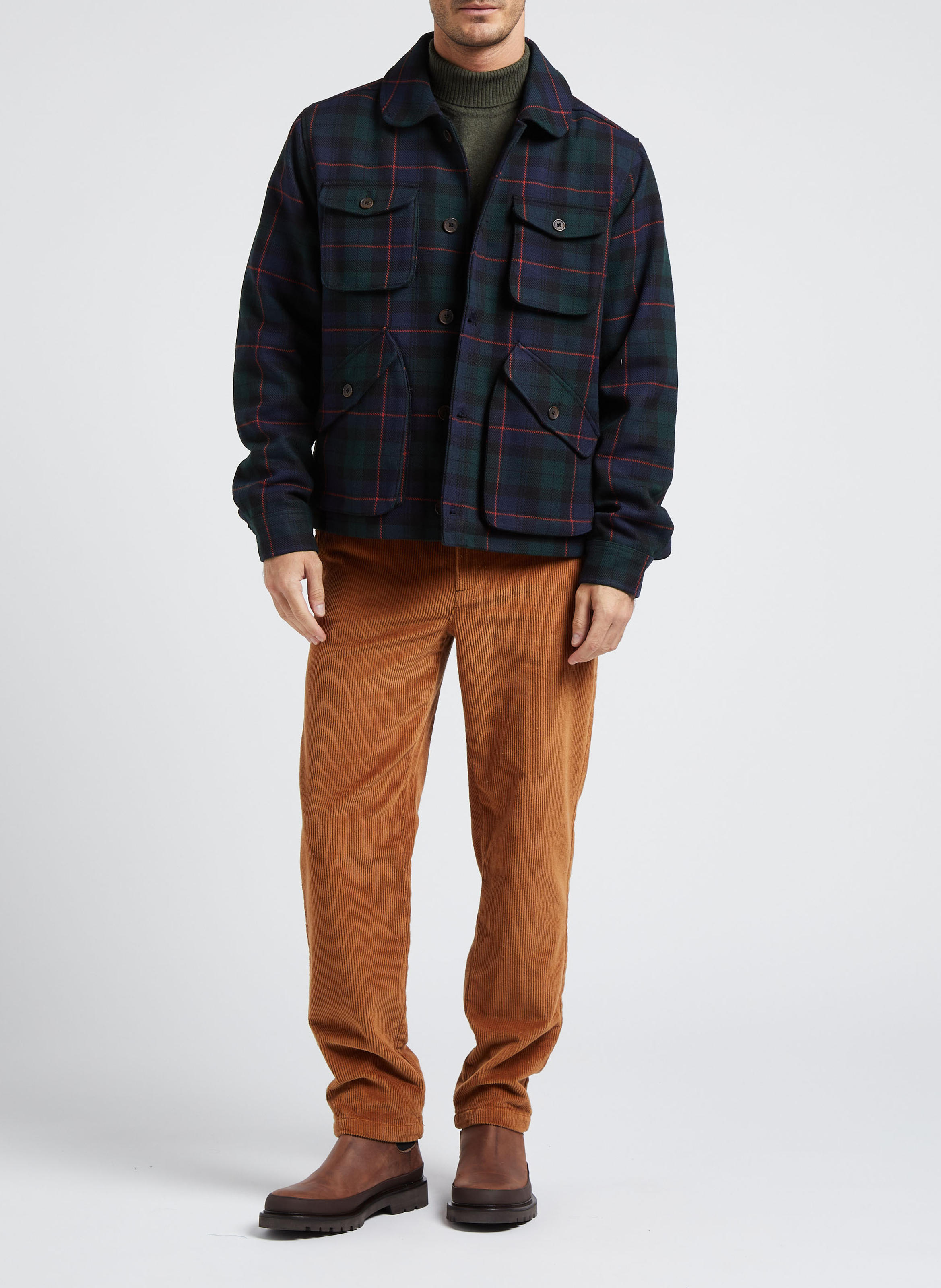 Checked print jacket with classic collar LES DEUX Multicolored