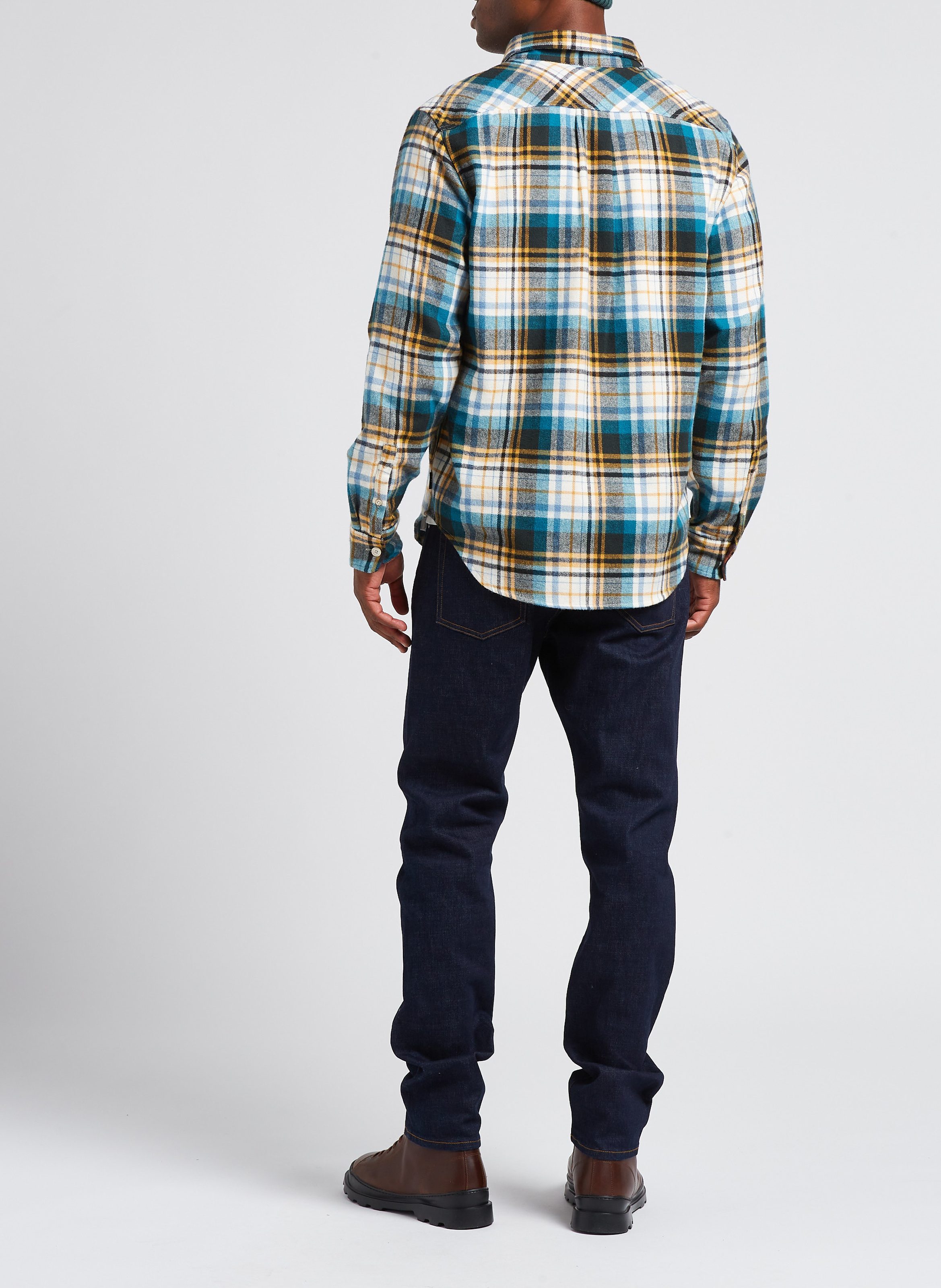 Chemise épaisse col classique en coton à carreaux PAUL SMITH Vert