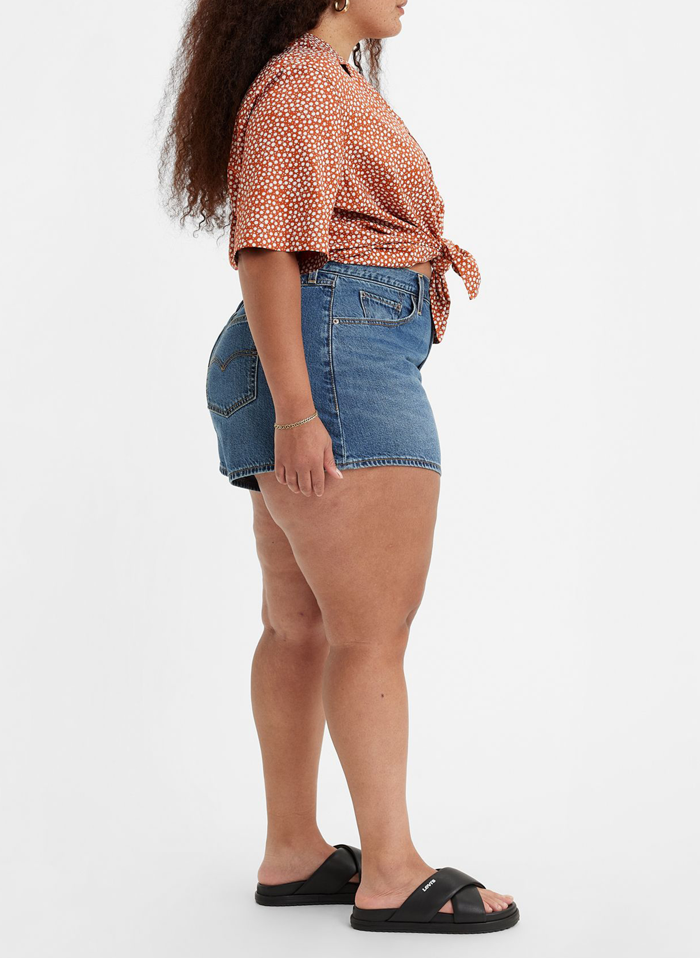 Short en jean taille haute LEVI'S Noir